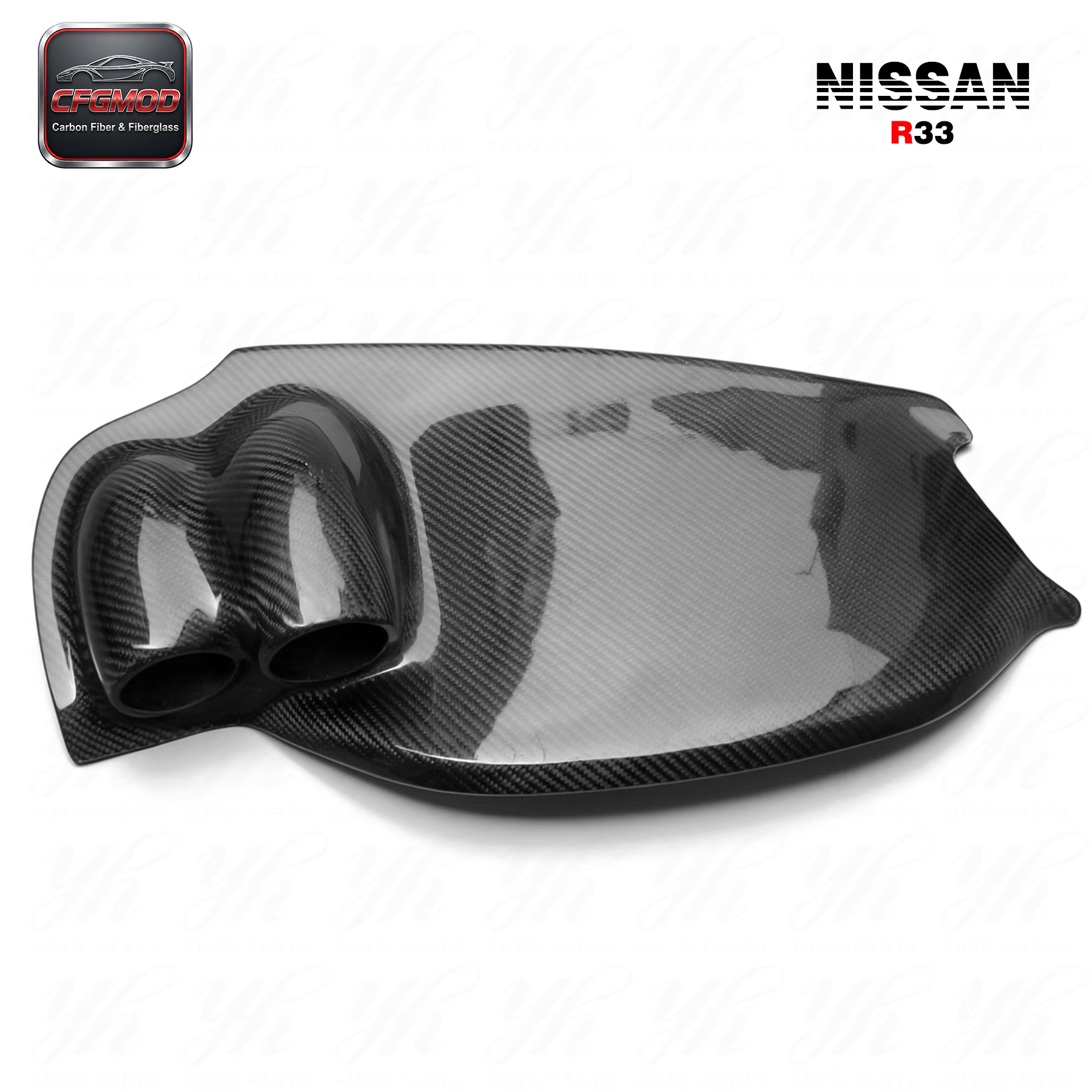 Carbon Fiber Skyline R33 GTR GTS Dash Twin Gauge Pod CF Black — 3