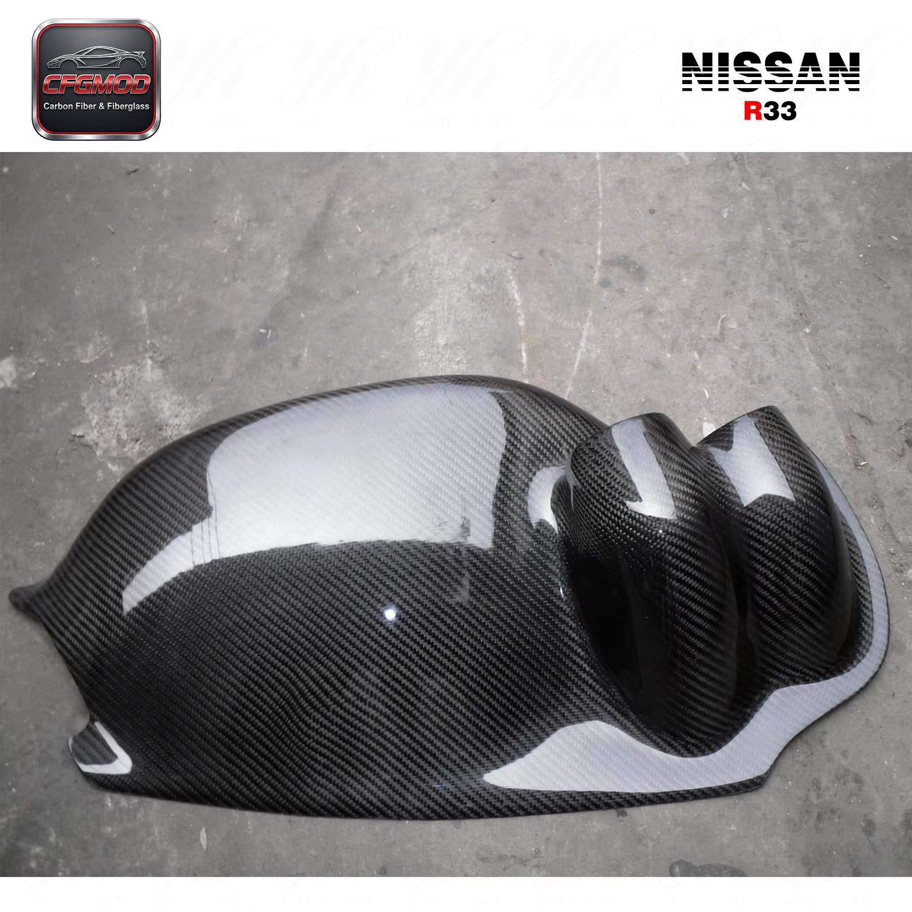 Carbon Fiber Skyline R33 GTR GTS Dash Twin Gauge Pod CF Black — 7