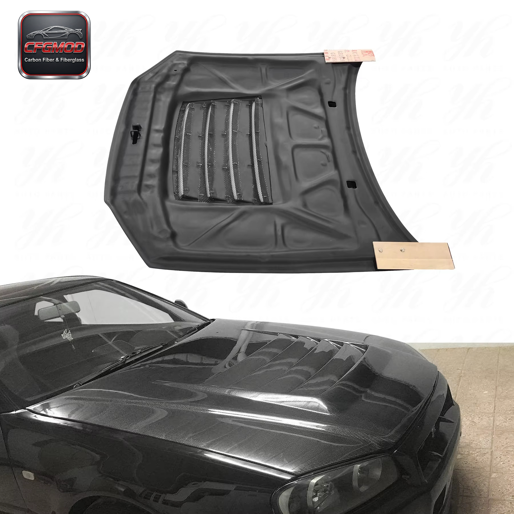 For R34 GTR NI Style Carbon Fiber Hood CF — 4