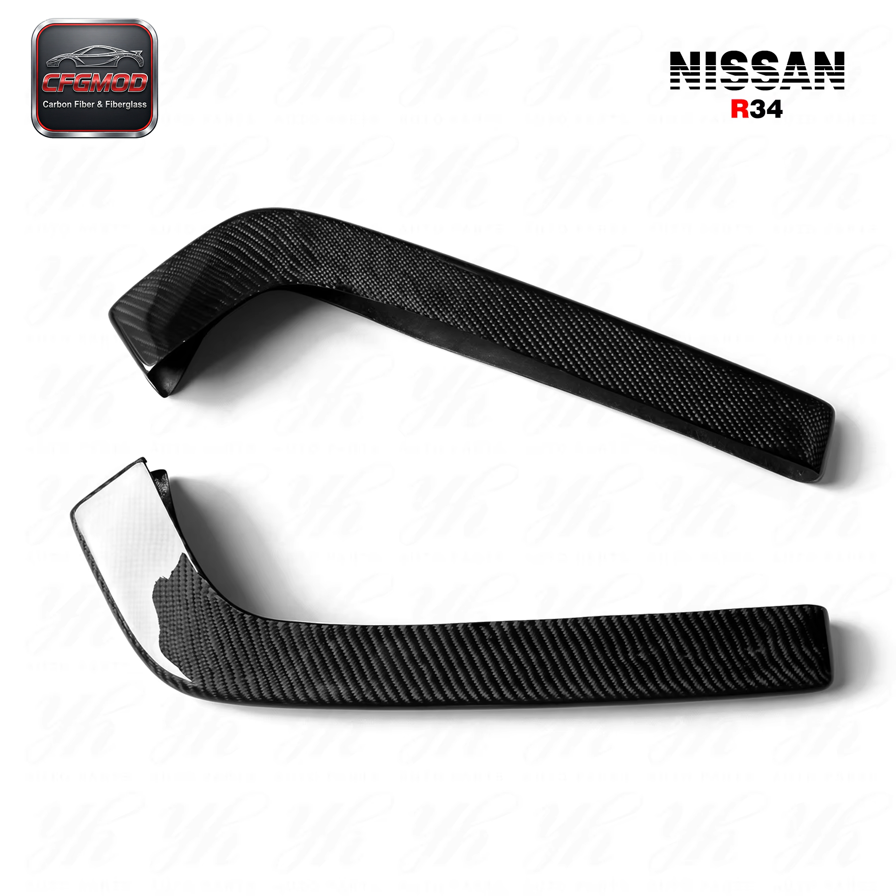 For 1999-2002 Skyline R34 GTR Nism NI Style Carbon Fiber Rear Spats — 1