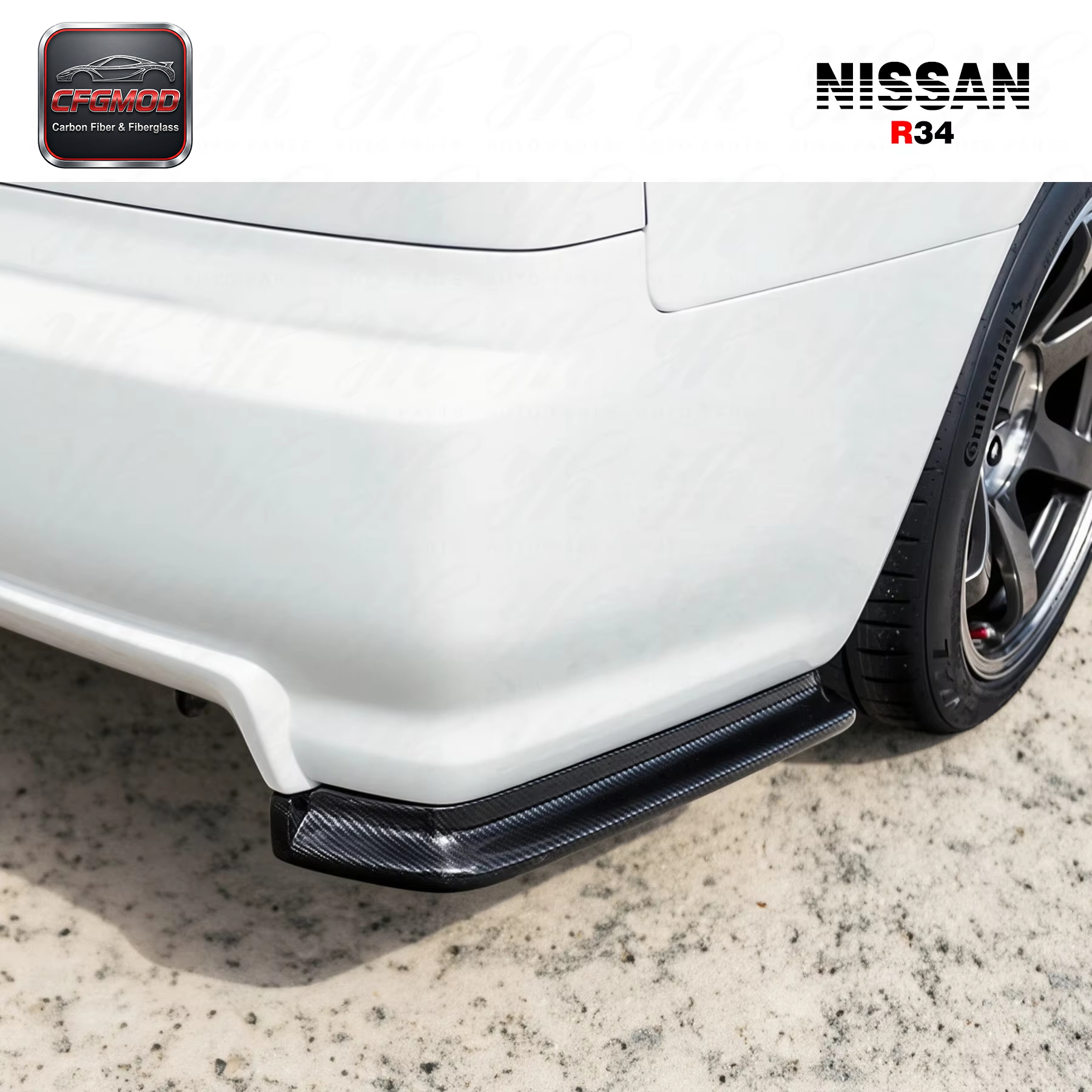For 1999-2002 Skyline R34 GTR Nism NI Style Carbon Fiber Rear Spats — 6