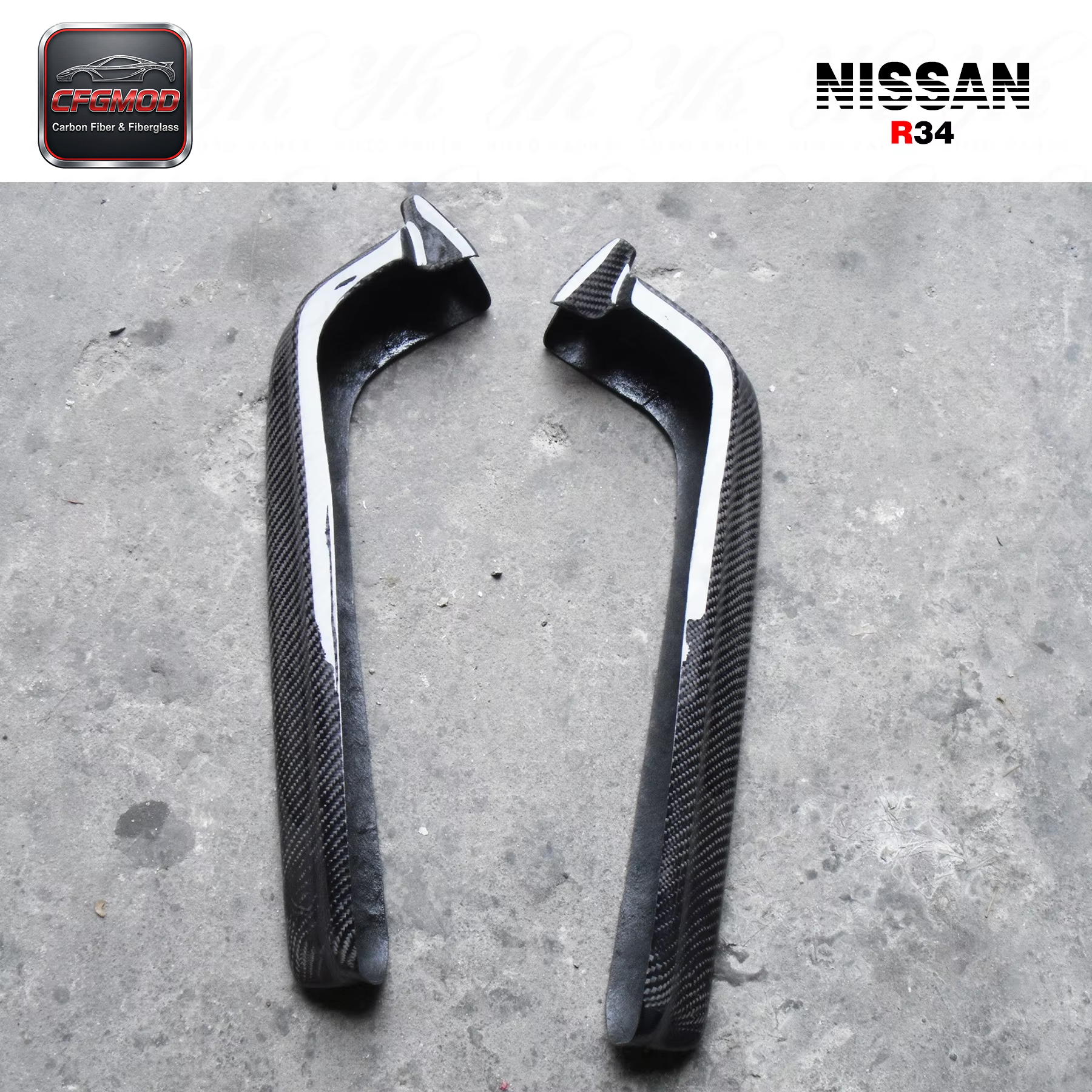For 1999-2002 Skyline R34 GTR Nism NI Style Carbon Fiber Rear Spats — 7