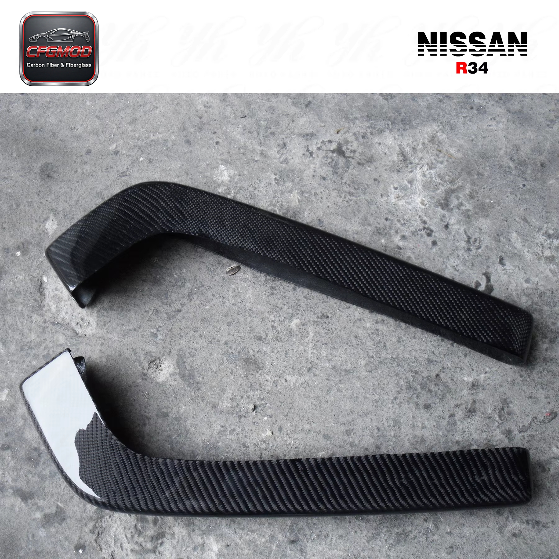 For 1999-2002 Skyline R34 GTR Nism NI Style Carbon Fiber Rear Spats — 10