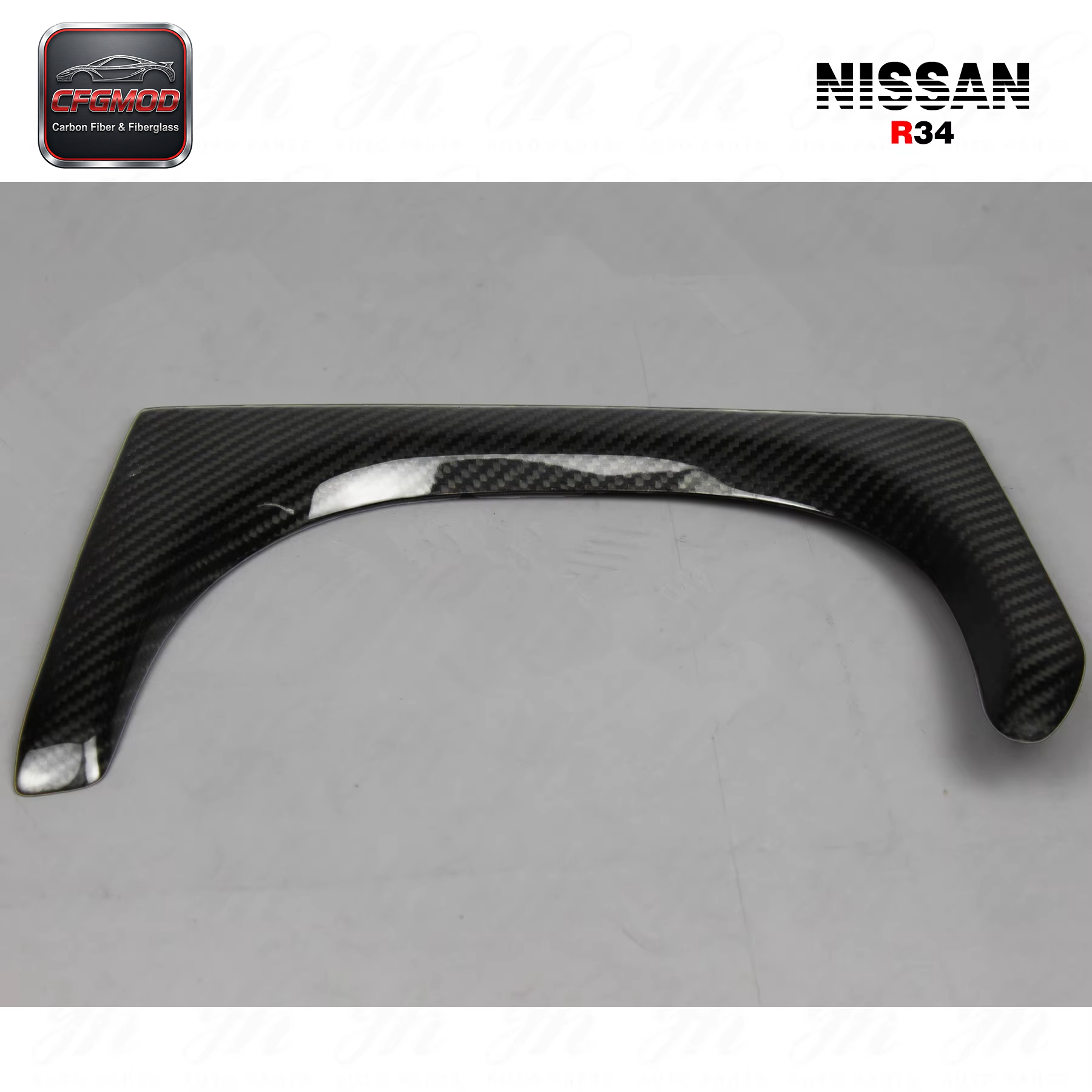 FOR SKYLINE R34 GTR REAR BUMPER EXHAUST HEATSHIELD SURROUND CARBON FIBER BLACK NEW 1998-2008 — 8