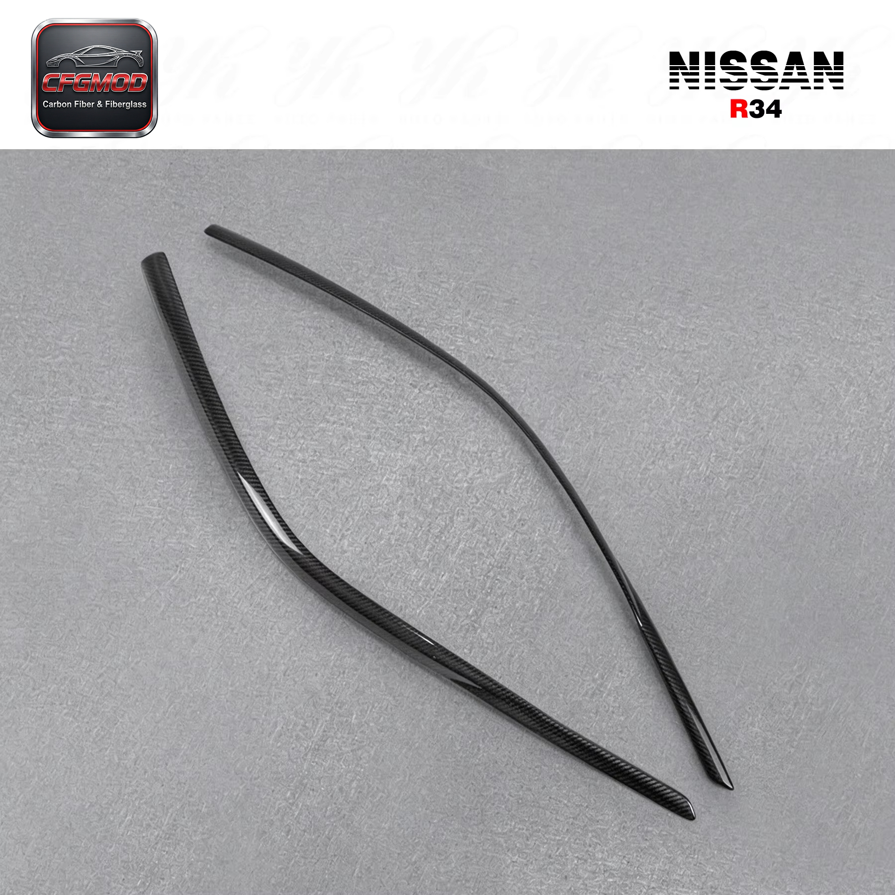 Carbon Fiber Car Wind Deflector (Pair) 2Pcs Black for Nissan Skyline R34 GT-R with Easy Installation — 8