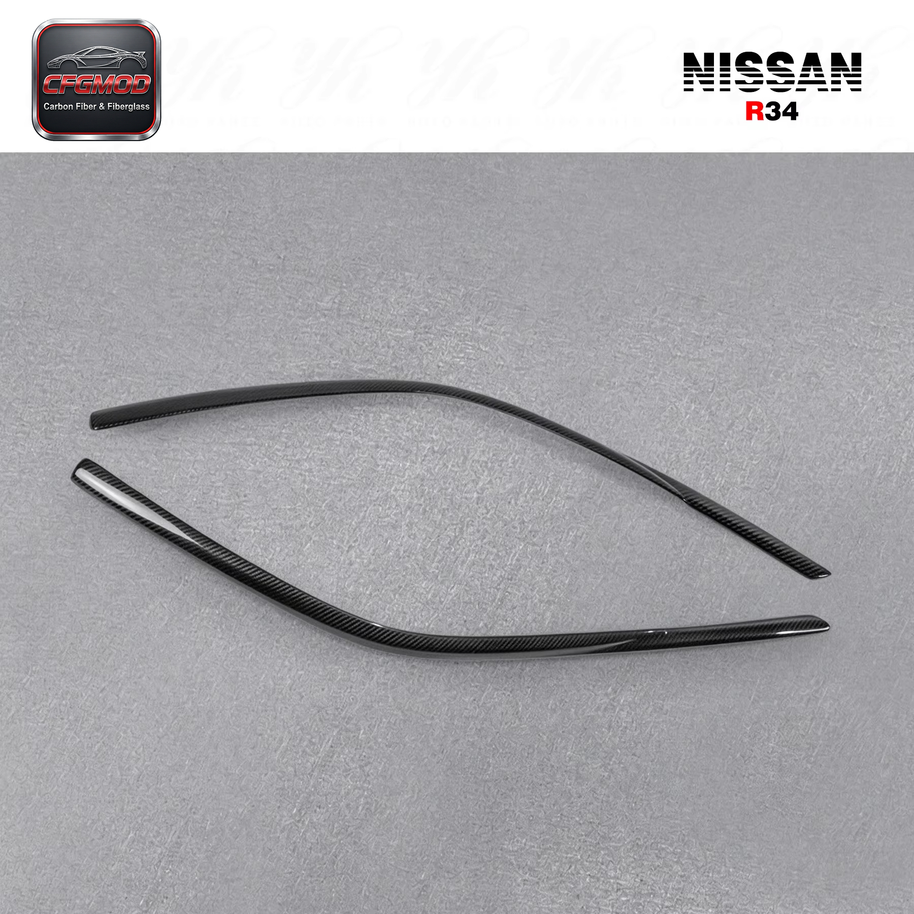 Carbon Fiber Car Wind Deflector (Pair) 2Pcs Black for Nissan Skyline R34 GT-R with Easy Installation — 10