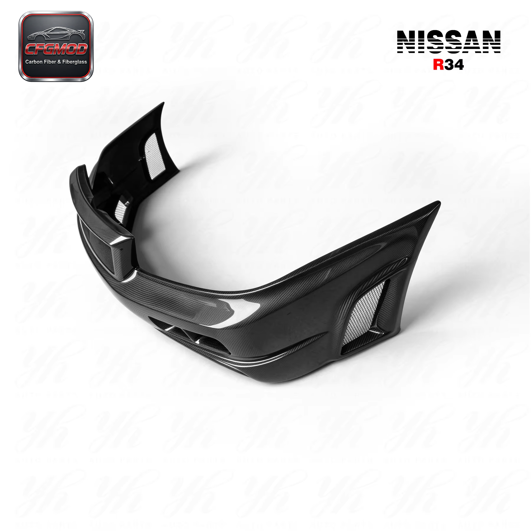 For CF 1999-2002 Skyline R34 GTR NI Style Front Bumper Carbon Fiber — 6
