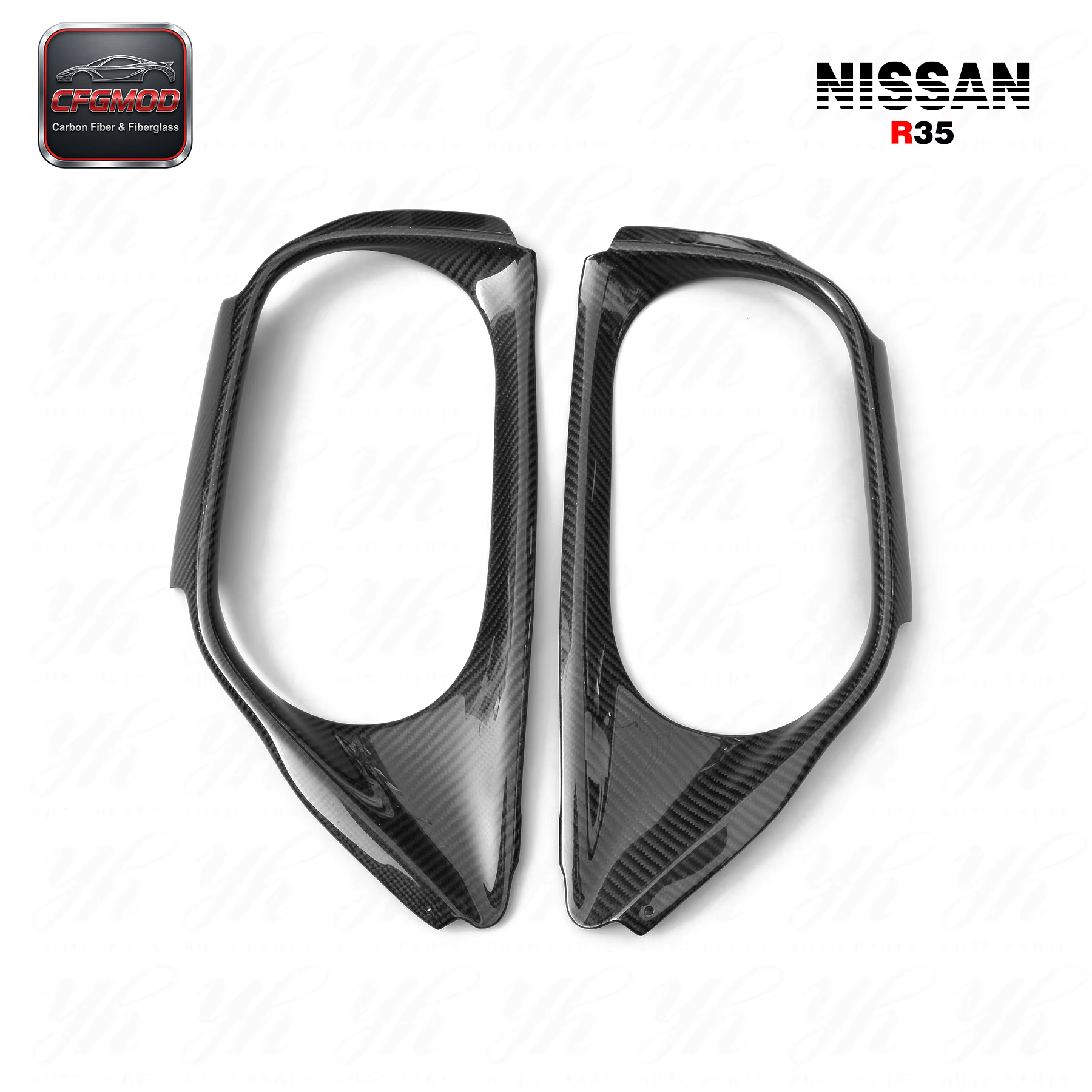 For R35 GTR Carbon Fiber Exhaust Surround(pair) CF — 2
