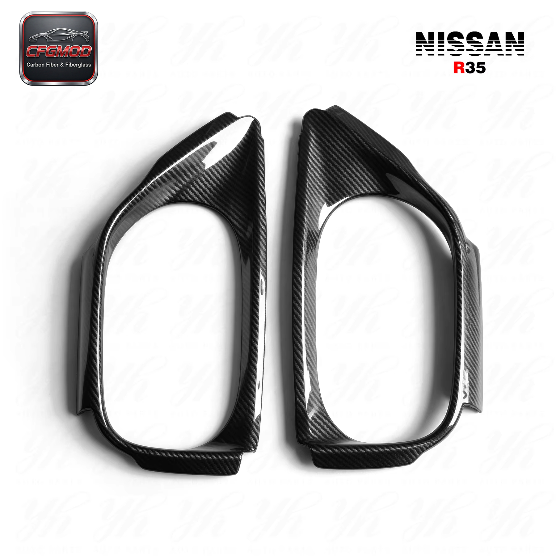 For R35 GTR Carbon Fiber Exhaust Surround(pair) CF — 3