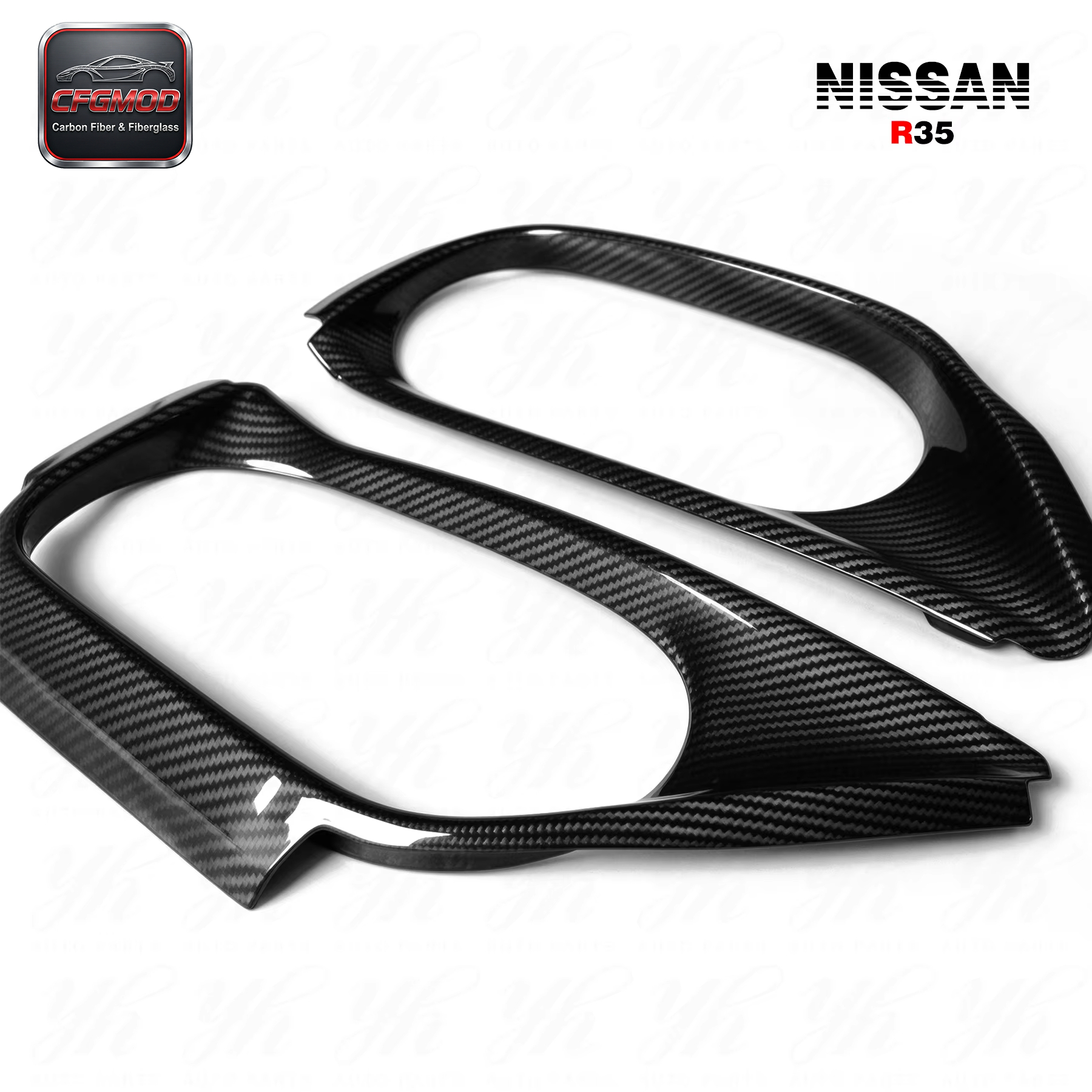 For R35 GTR Carbon Fiber Exhaust Surround(pair) CF — 4