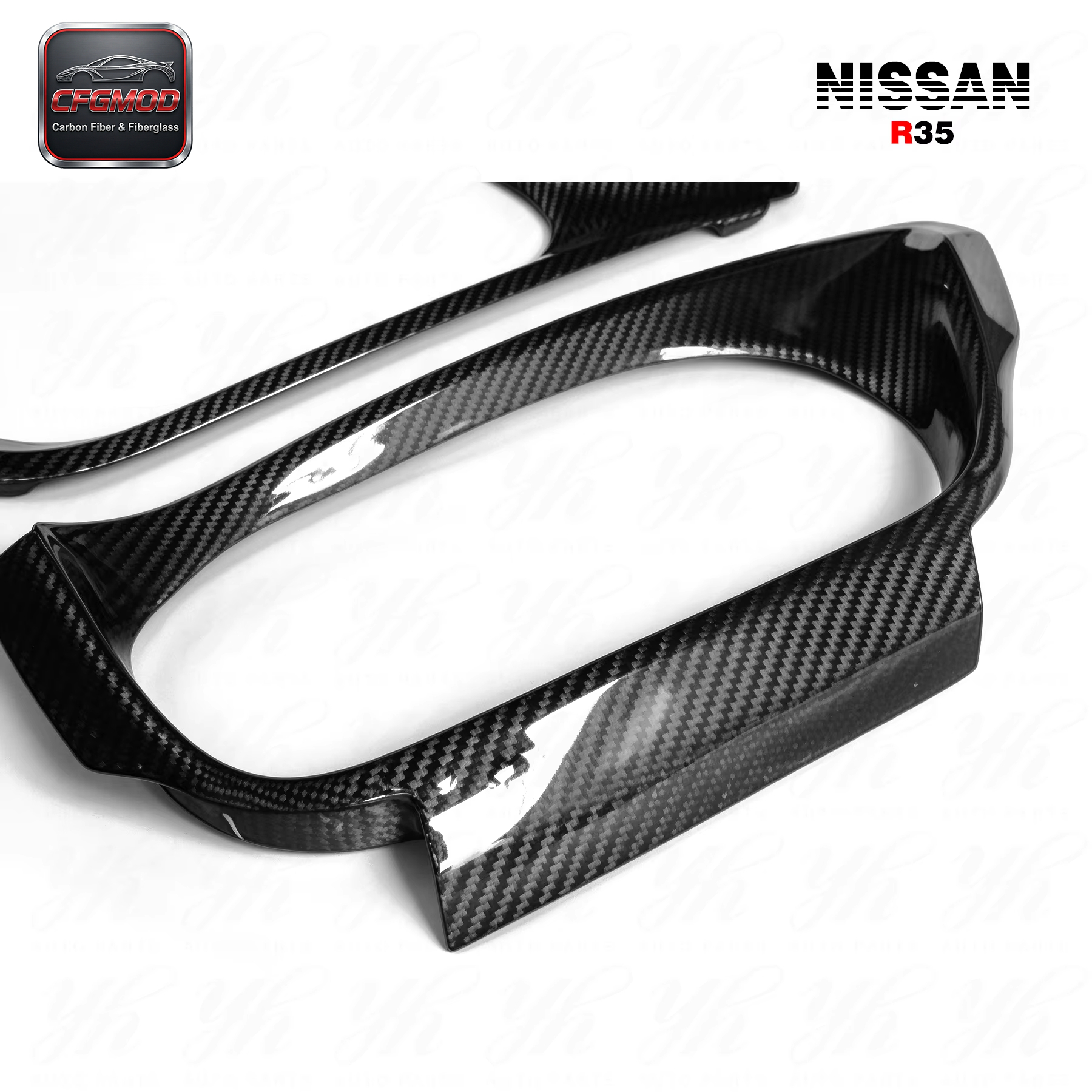 For R35 GTR Carbon Fiber Exhaust Surround(pair) CF — 5