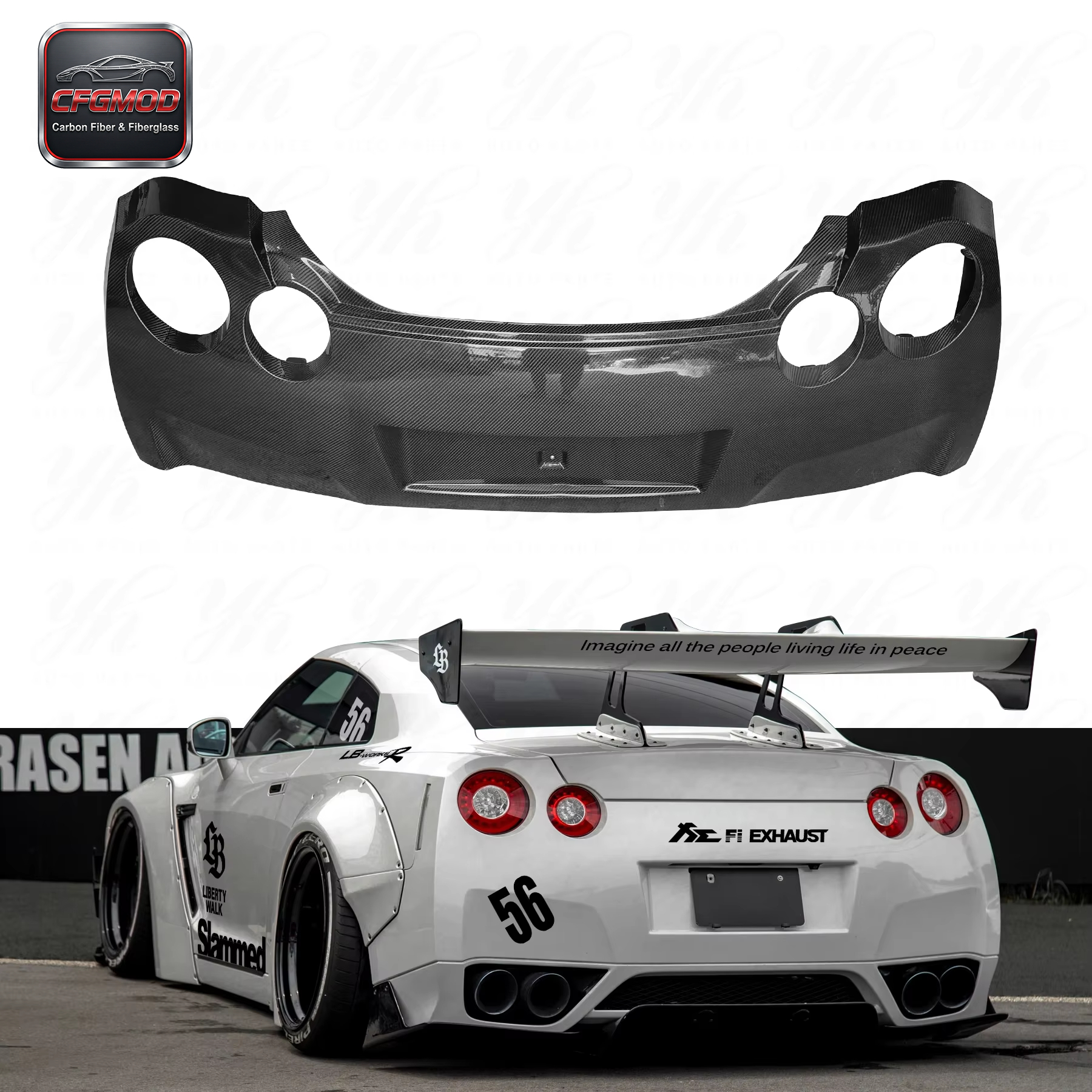 Carbon Fiber R35 OEM GTR REAR Bumper ( Rear Lip Not Included) CF — 3