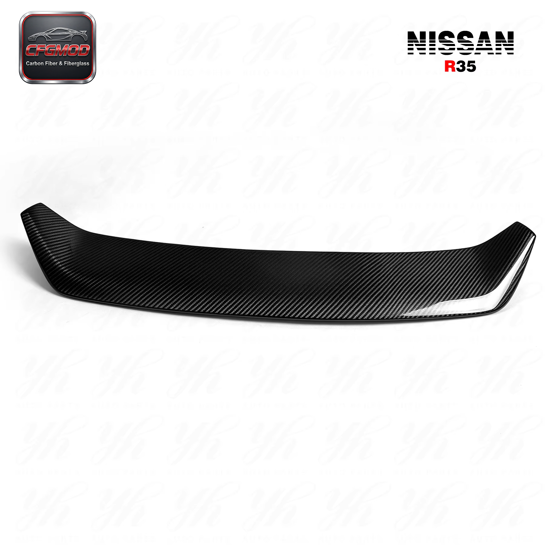 For Skyline R35 GTR Rear Trunk Boot Lip Spoiler Wing WD Wald Style Carbon Fiber — 1