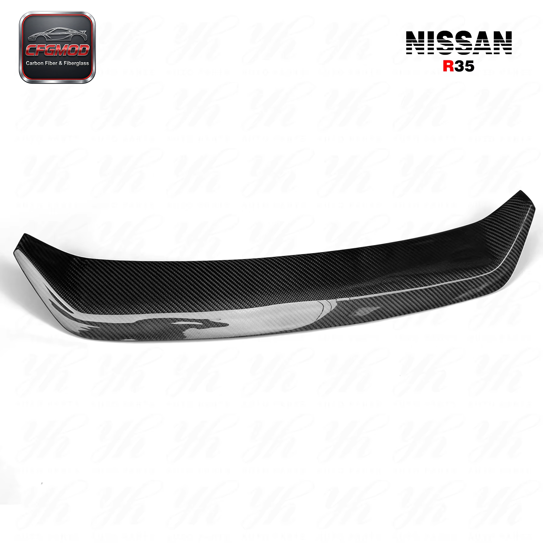 For Skyline R35 GTR Rear Trunk Boot Lip Spoiler Wing WD Wald Style Carbon Fiber — 4