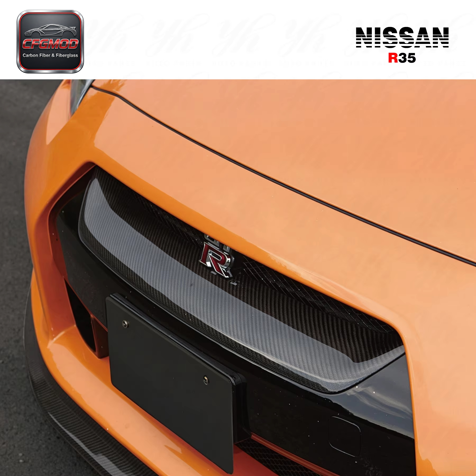 For Skyline R35 GTR Rear Trunk Boot Lip Spoiler Wing WD Wald Style Carbon Fiber — 7