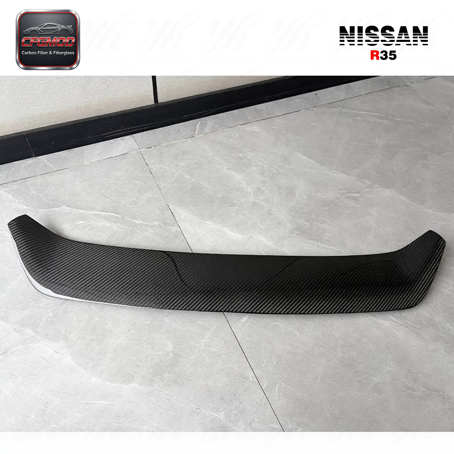 For Skyline R35 GTR Rear Trunk Boot Lip Spoiler Wing WD Wald Style Carbon Fiber — 8