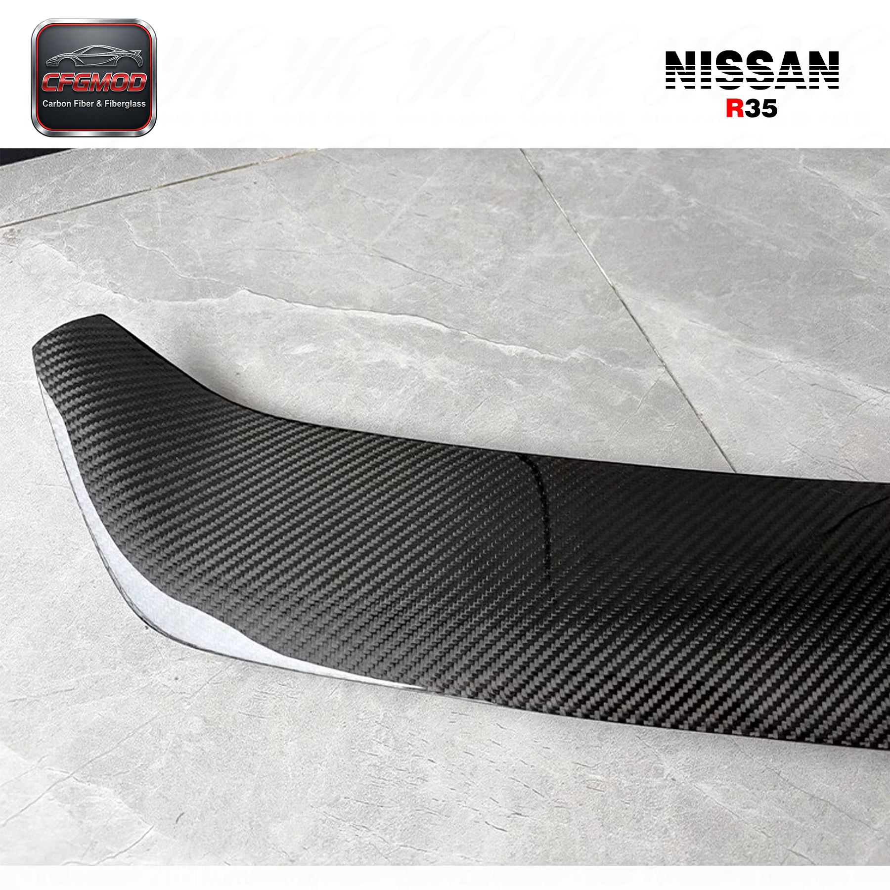For Skyline R35 GTR Rear Trunk Boot Lip Spoiler Wing WD Wald Style Carbon Fiber — 9
