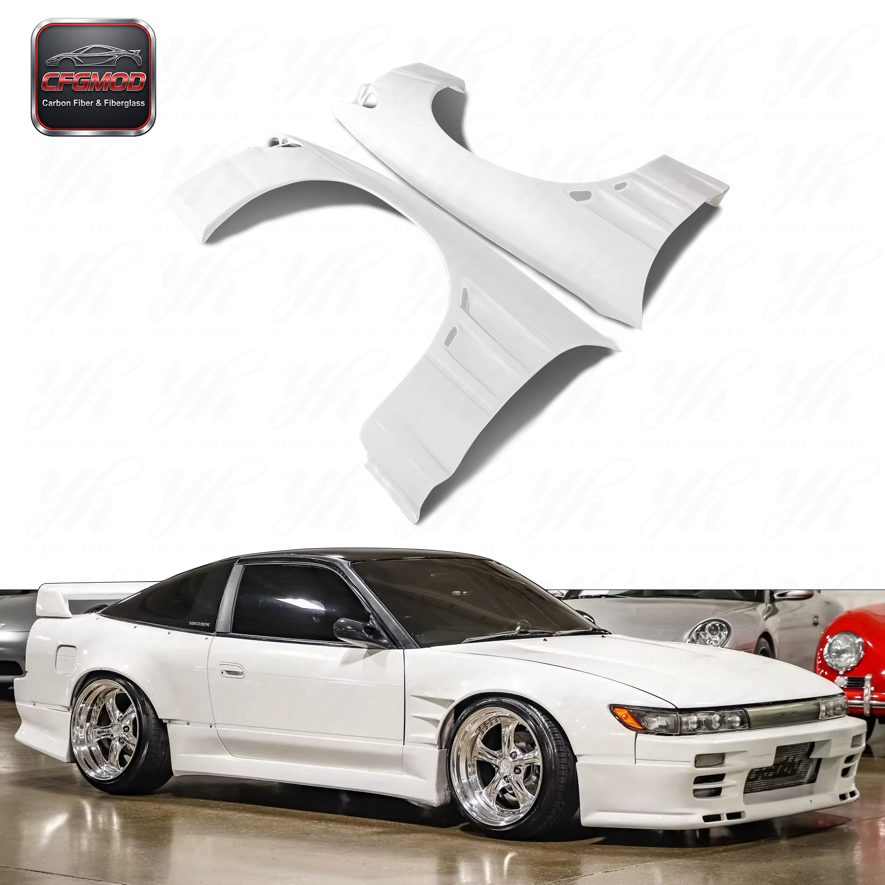 Factory Direct Sales Glass Fiber Front Fender for S13 PS13 BN-Sports Style +25mm Wider — 1
