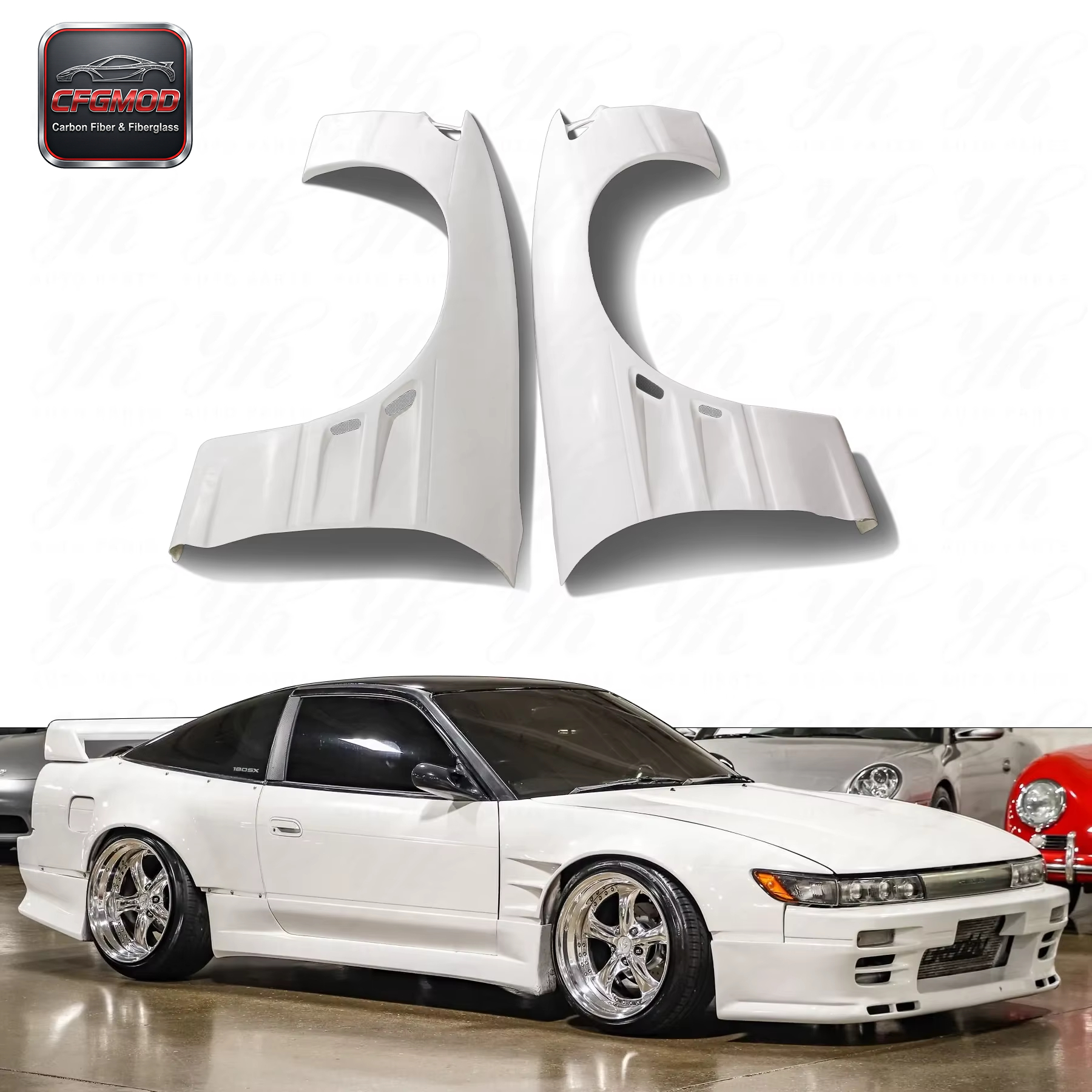 Factory Direct Sales Glass Fiber Front Fender for S13 PS13 BN-Sports Style +25mm Wider — 3
