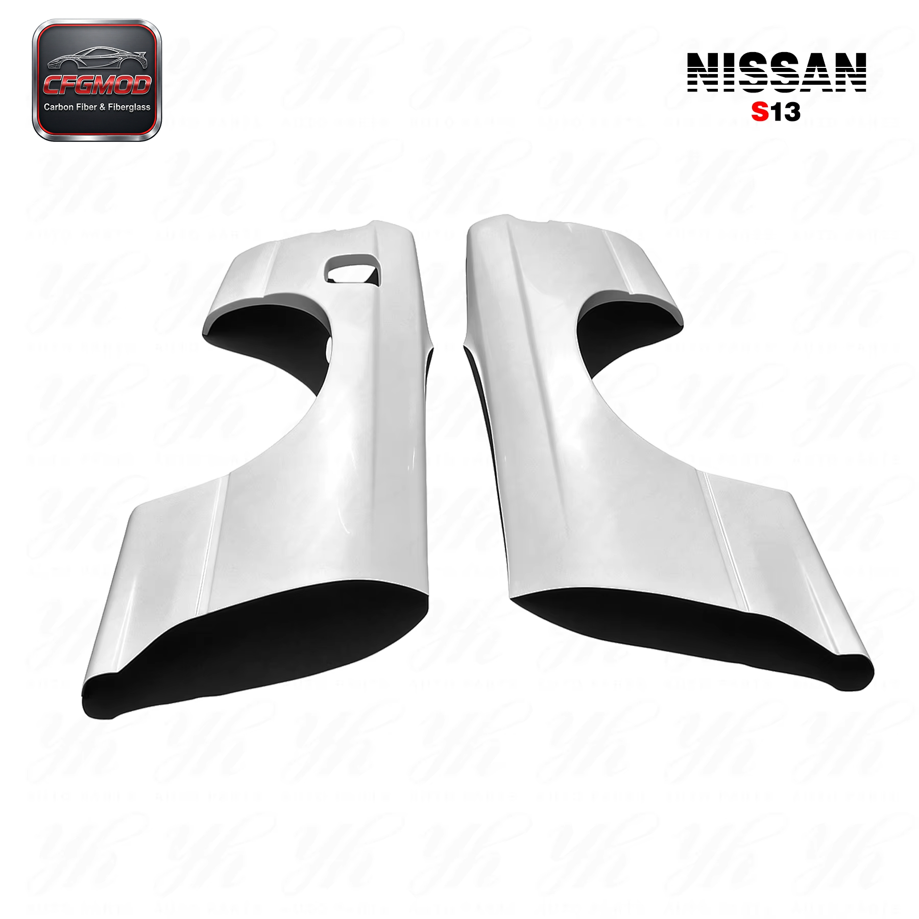 White S13 Glass Fiber Silvia Rear Fender +30mm FRP — 2