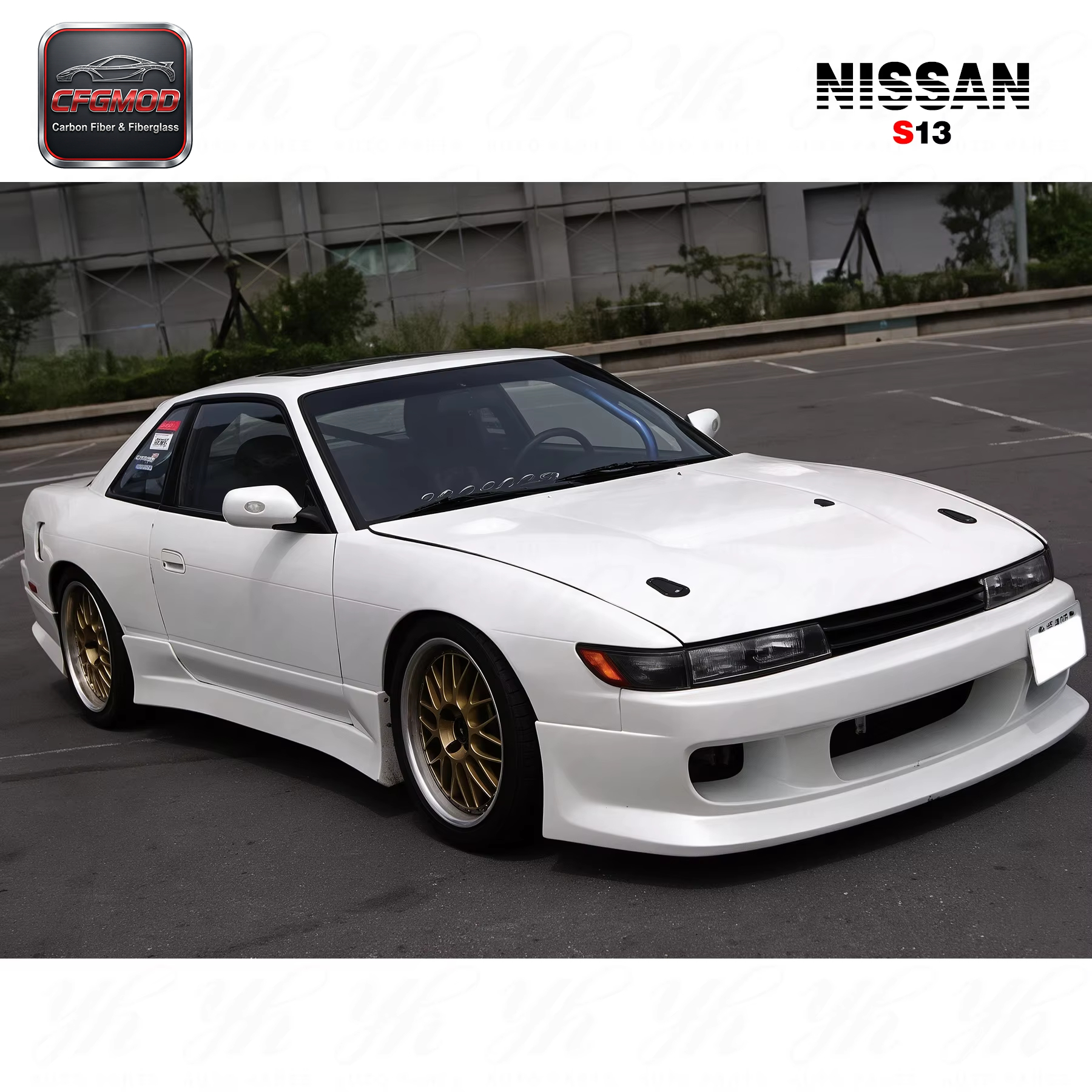 White S13 Glass Fiber Silvia Rear Fender +30mm FRP — 5