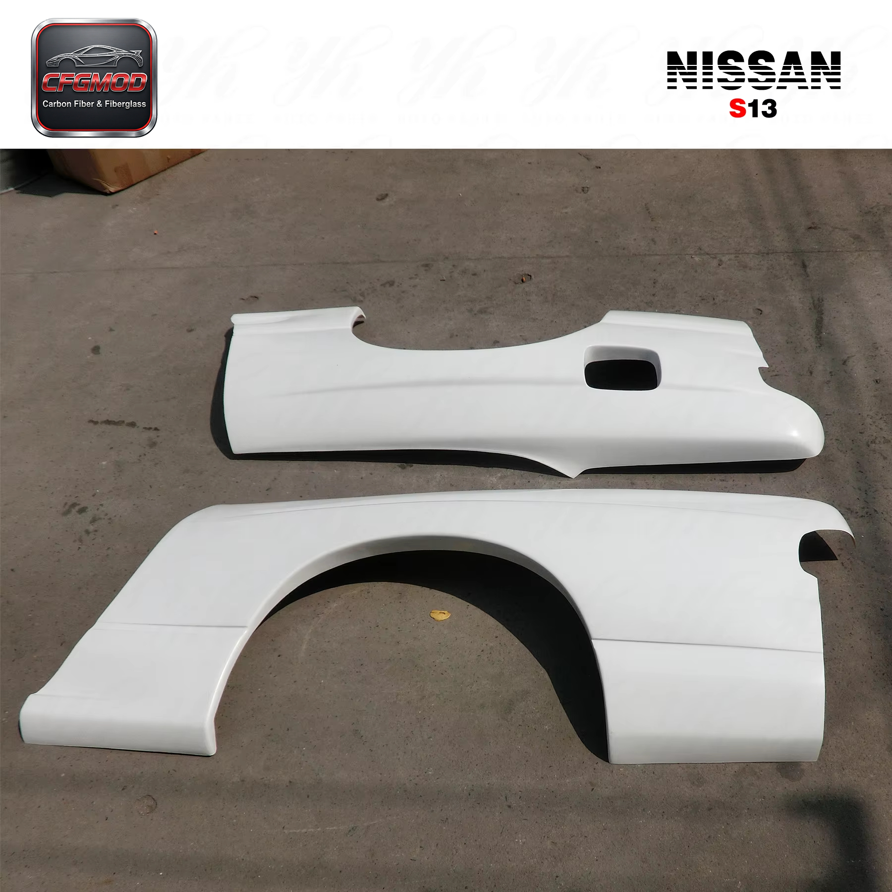 White S13 Glass Fiber Silvia Rear Fender +30mm FRP — 8