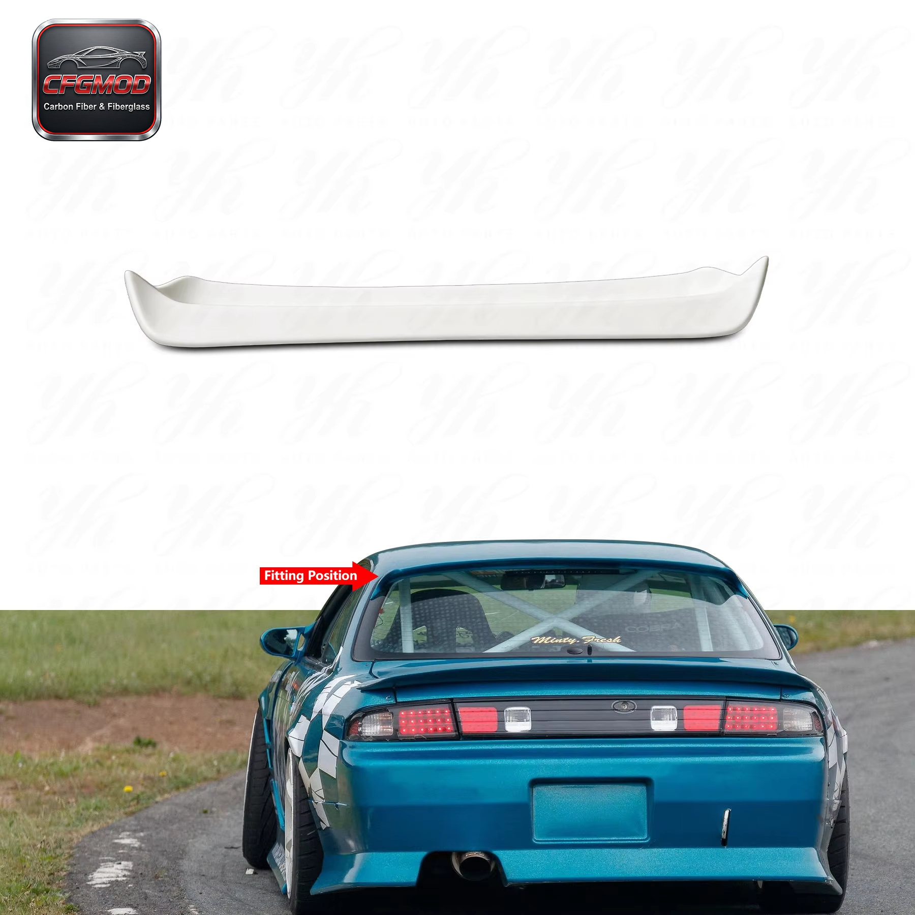 Carbon Fiber Roof Spoiler for S14/S14A Dmax Style CF Rear Wing Spoiler — 4