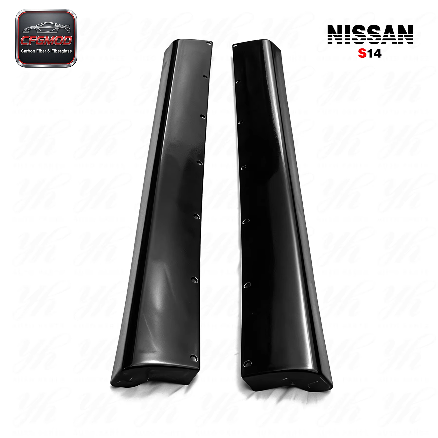 For S14 Zenki S14A Kouki Rocket Bunny V2 Side Skirt Glass Fiber FRP — 2