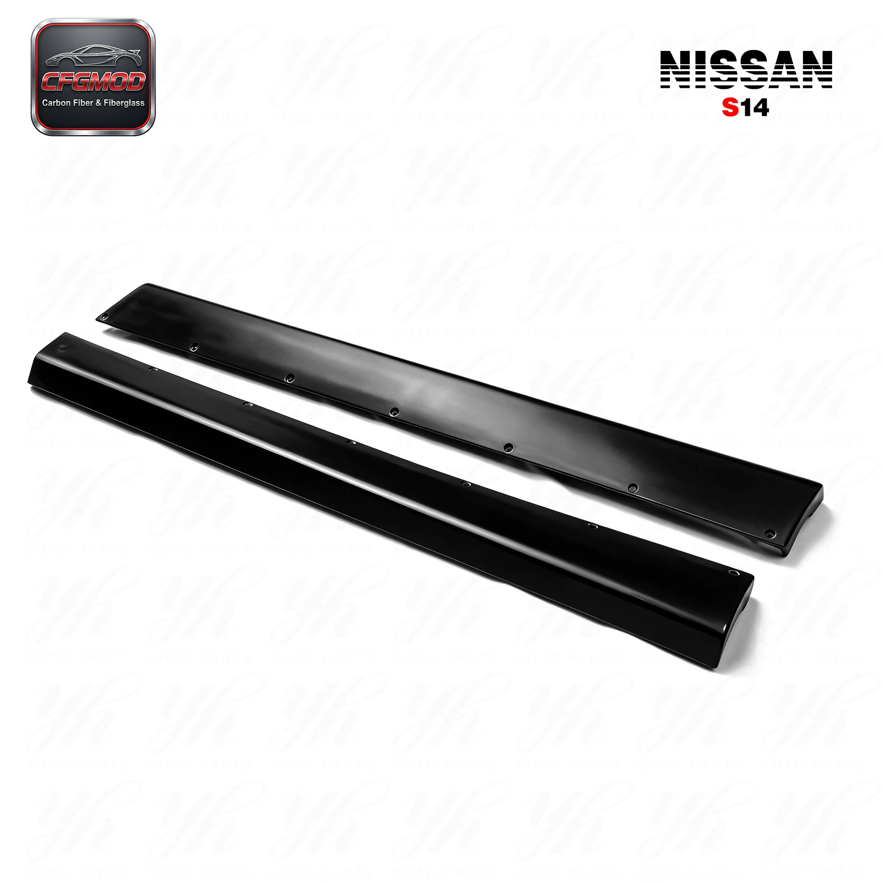 For S14 Zenki S14A Kouki Rocket Bunny V2 Side Skirt Glass Fiber FRP — 3
