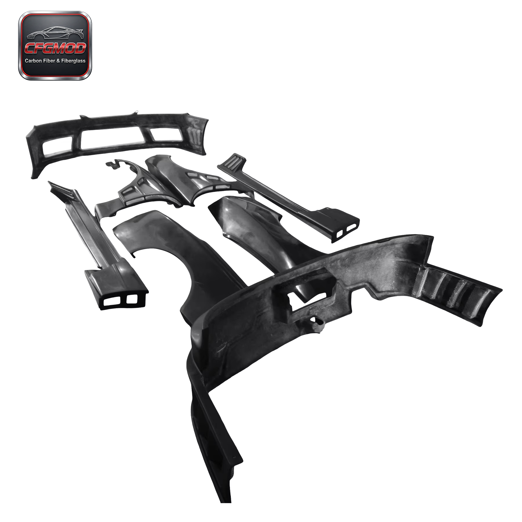 FRP S15 Complete Bodykit Front Rear Bumper Side Skirts for Nissan Silvia S15 Coupe Spec-R 1999-2002 Tuning Parts — 4