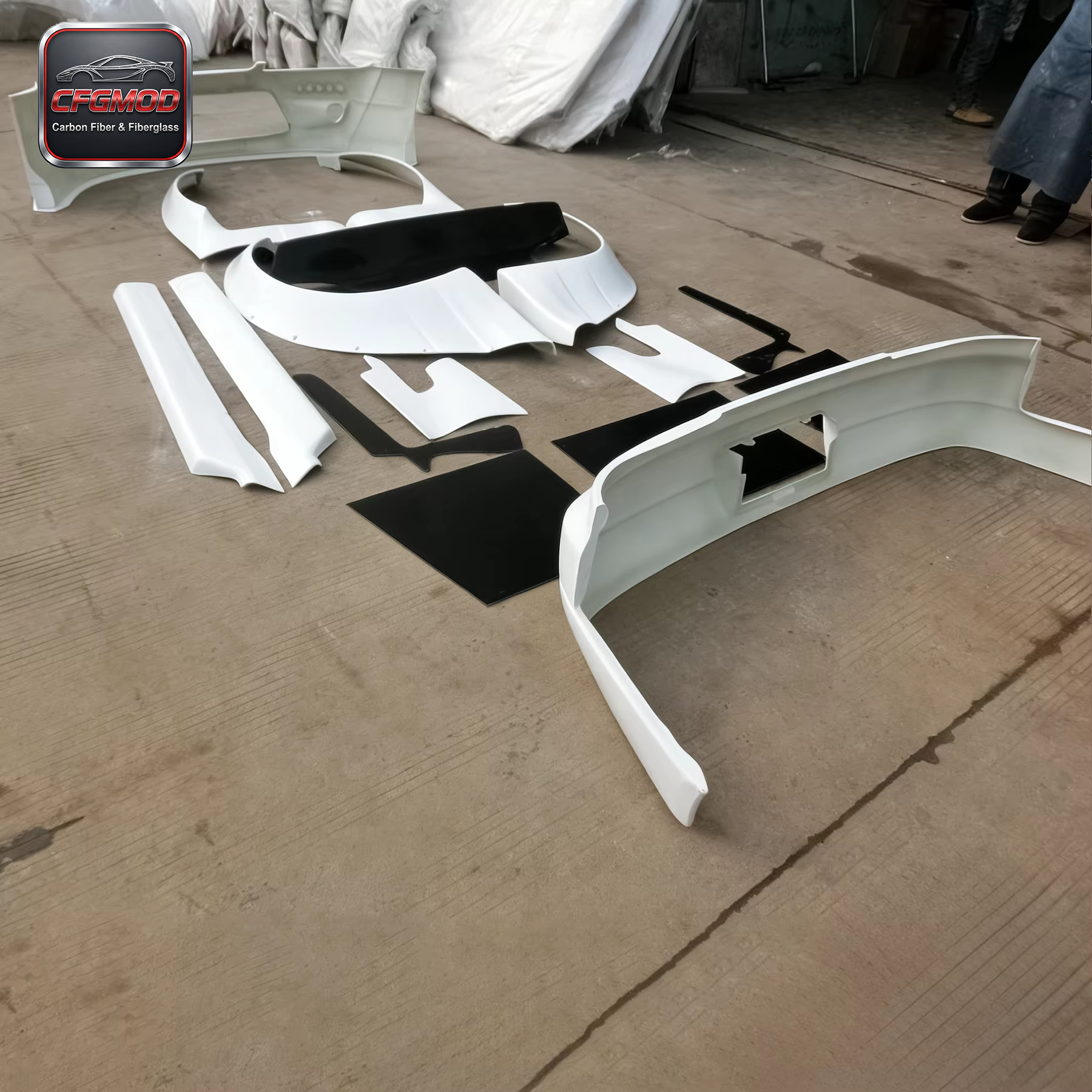CFGMOD High Quality S15 Silvia Rocket Bunny Front Bumper Lip Fender Diffuser Spoiler FRP Fiber Glass Perfect Fitment Screw — 6