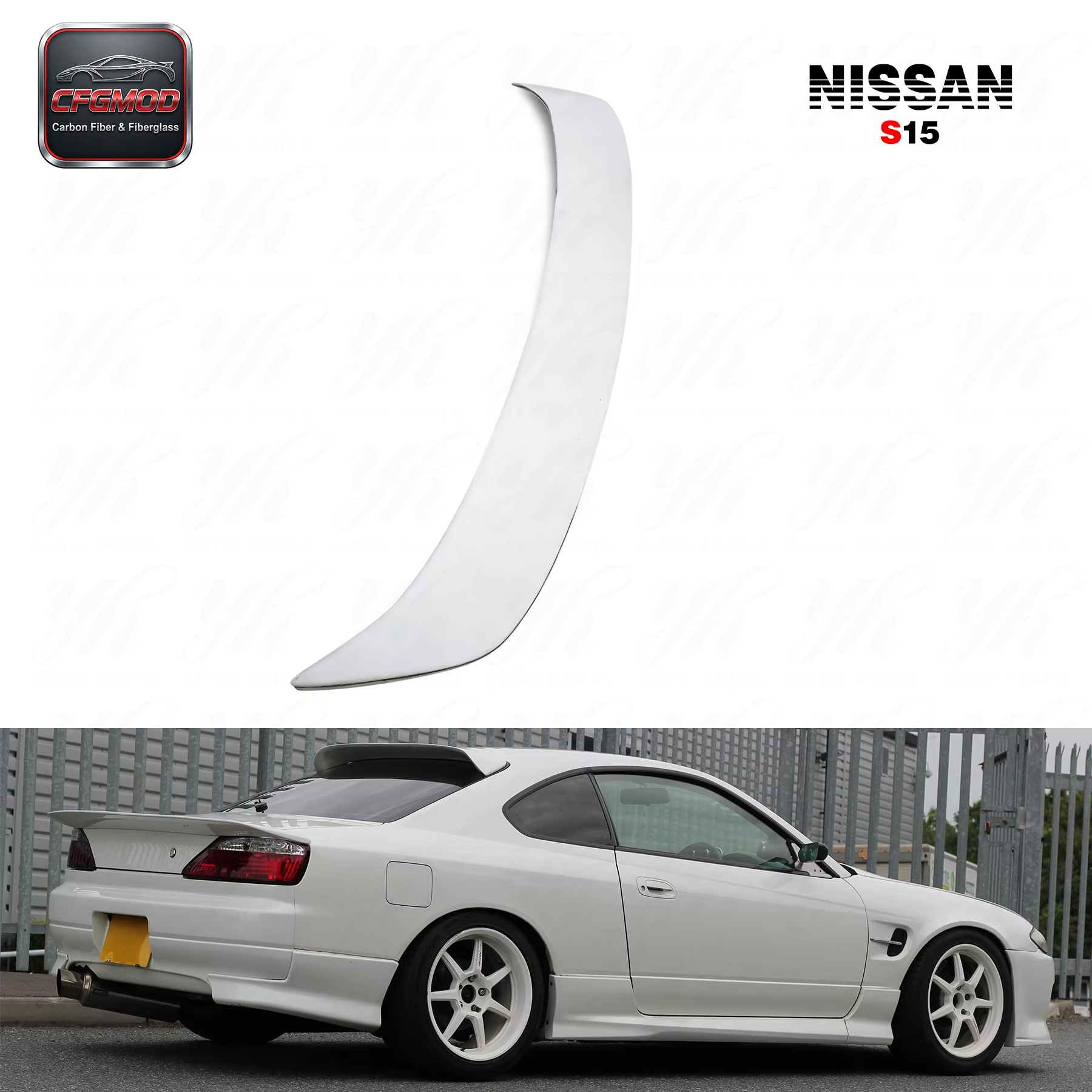 For S15 Dmax Style Glass Fiber Roof Spoiler — 1