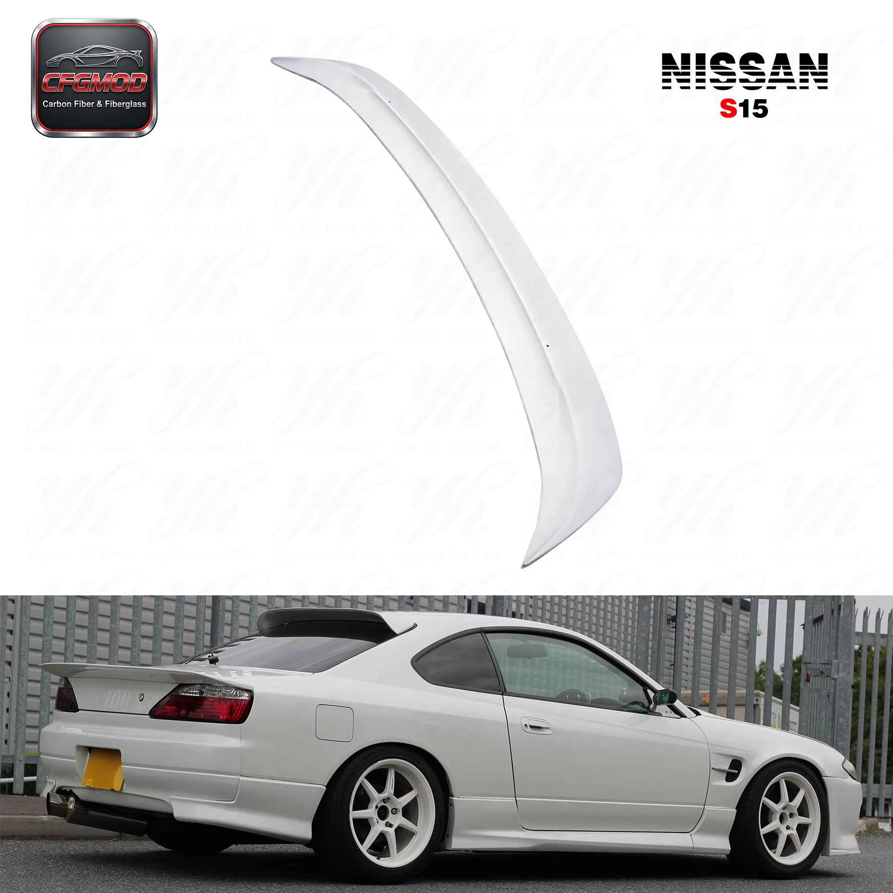For S15 Dmax Style Glass Fiber Roof Spoiler — 2