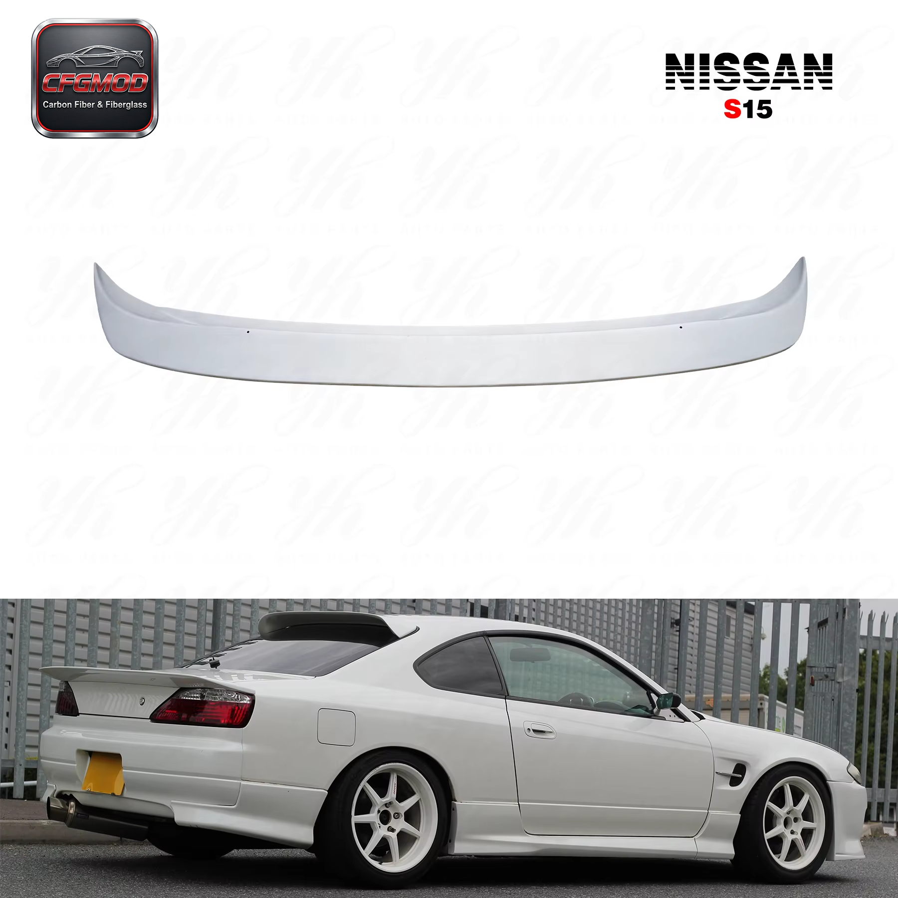 For S15 Dmax Style Glass Fiber Roof Spoiler — 3