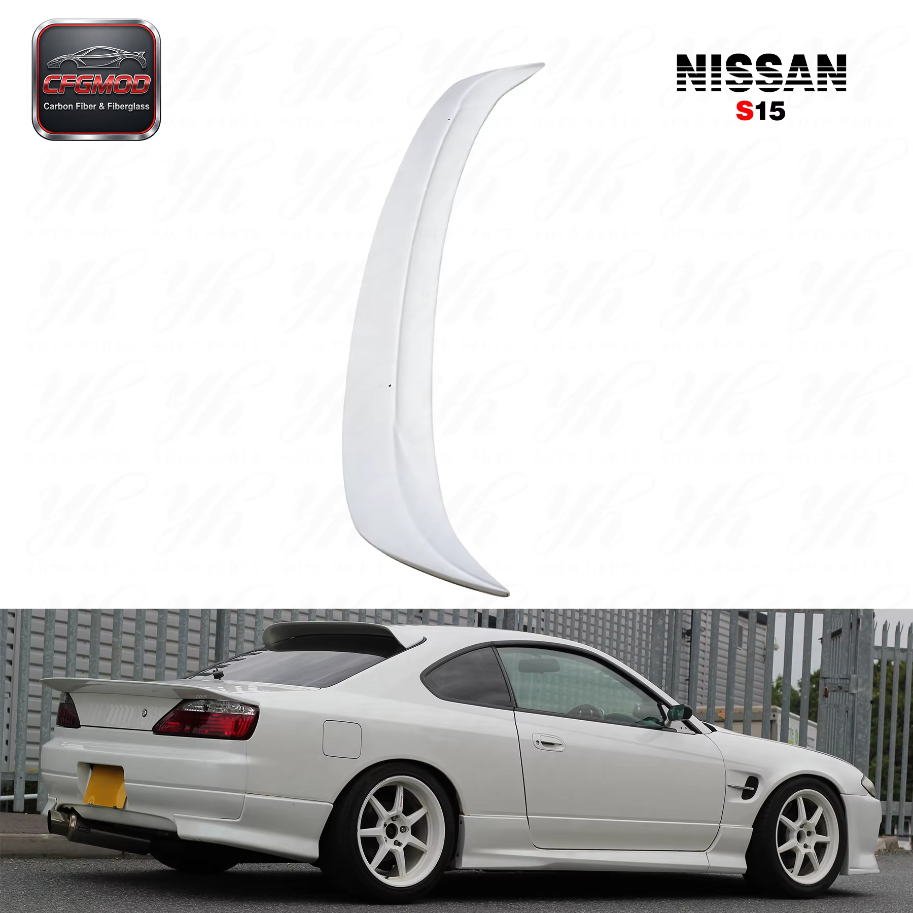 For S15 Dmax Style Glass Fiber Roof Spoiler — 4