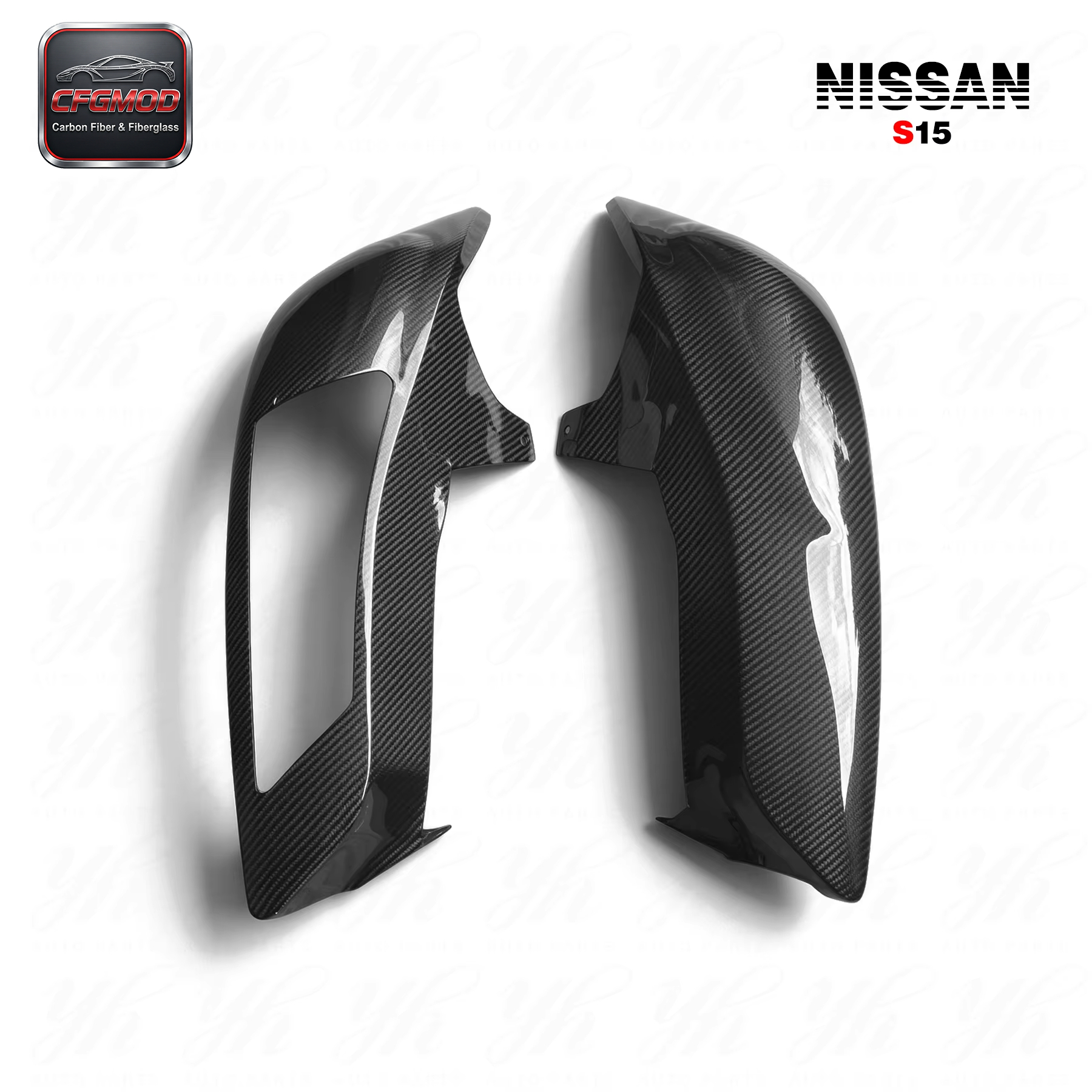 For Real Carbon Fiber S15 Vented Headlight Replacement — 2
