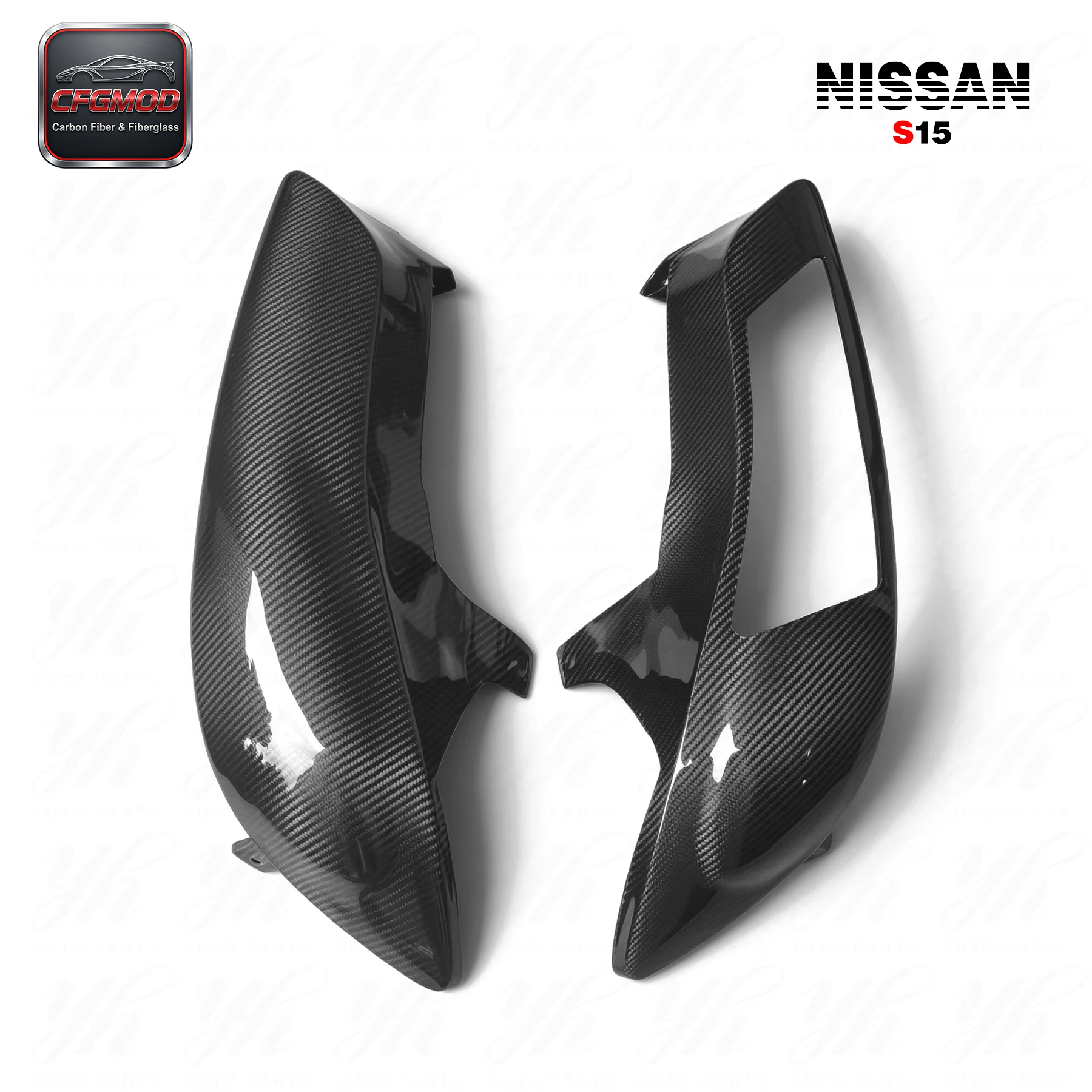For Real Carbon Fiber S15 Vented Headlight Replacement — 4