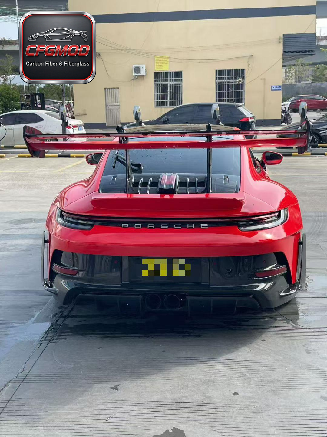 GTR RS Style Dry Carbon Fiber Rear Wing Spoiler for 2019+ Porsche 911 Carrera 992 Trunk Decklid Wing Tuning Parts — 7