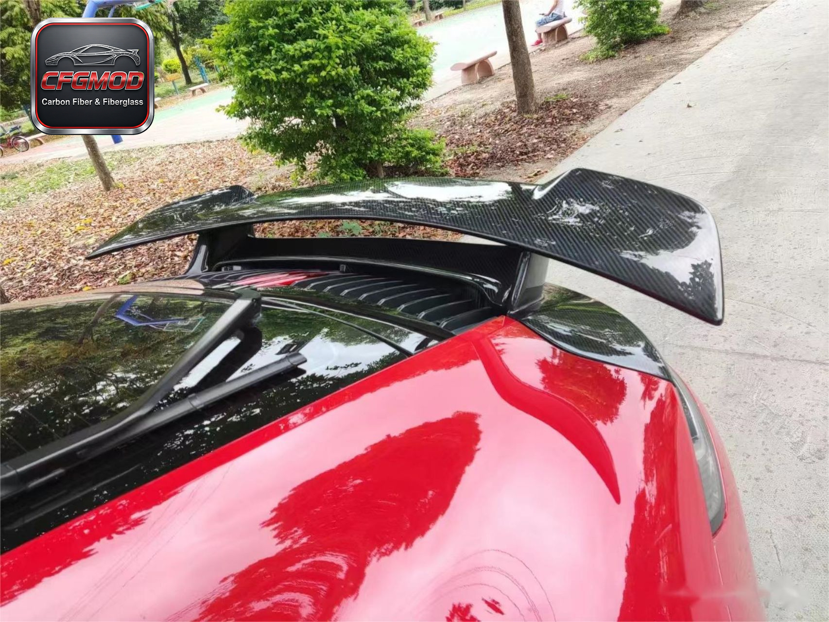 SD Style Carbon Fiber and Primer Rear Wing Spoiler for Porsche 911 992 Carrera Trunk Decklid Tuning Parts — 3