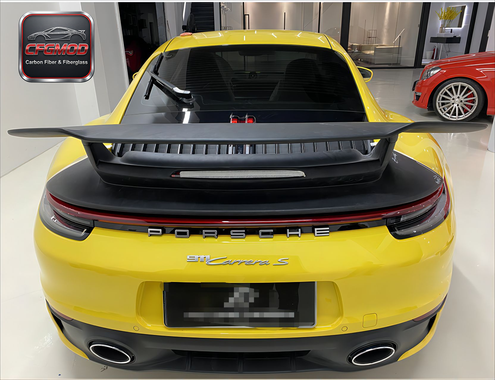 SD Style Carbon Fiber and Primer Rear Wing Spoiler for Porsche 911 992 Carrera Trunk Decklid Tuning Parts — 4