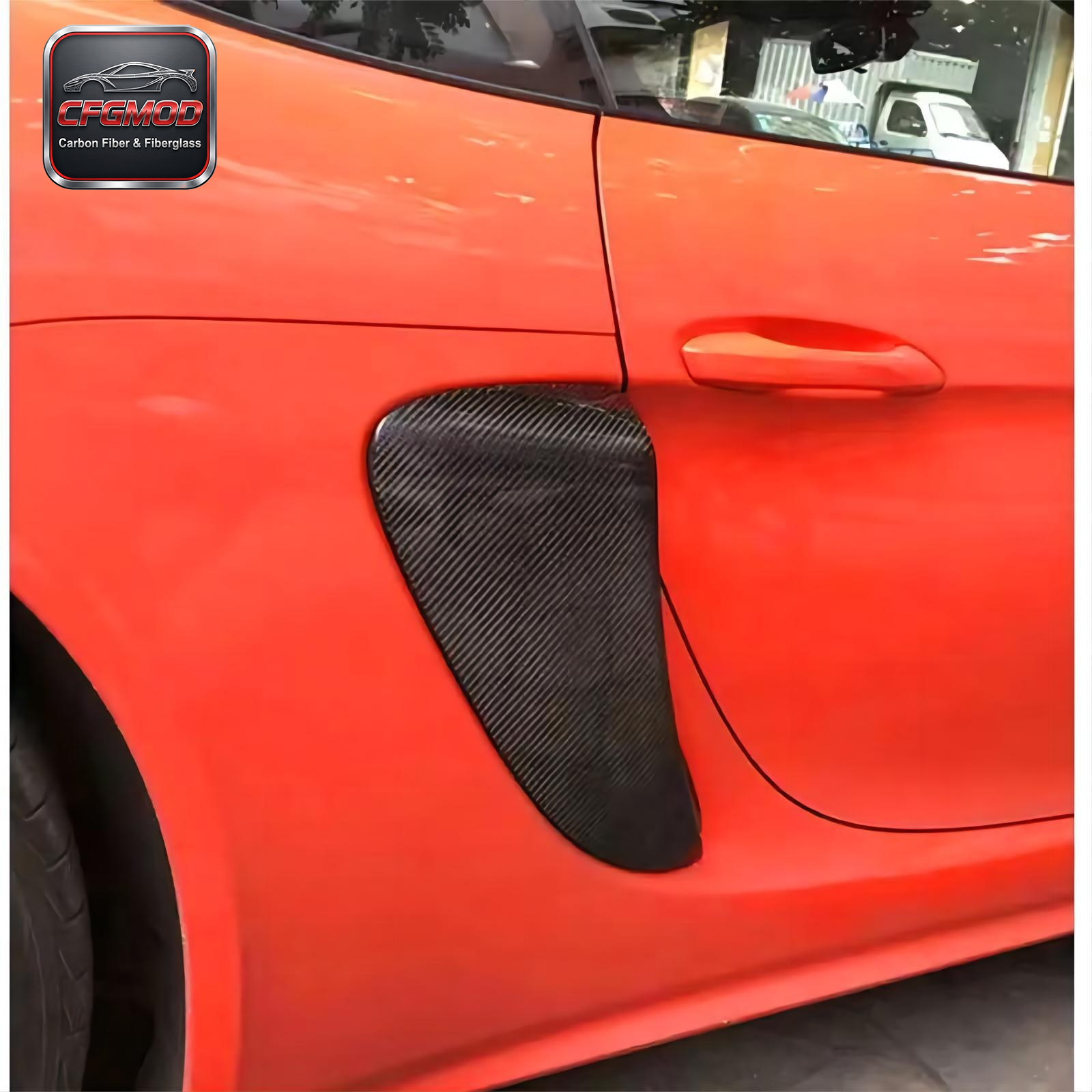 GT4 Style Dry Carbon Fiber Rear Side Vents Air Intakes for Porsche 981 Boxster Cayman Side Quarter Panel Vents Tuning Parts — 3