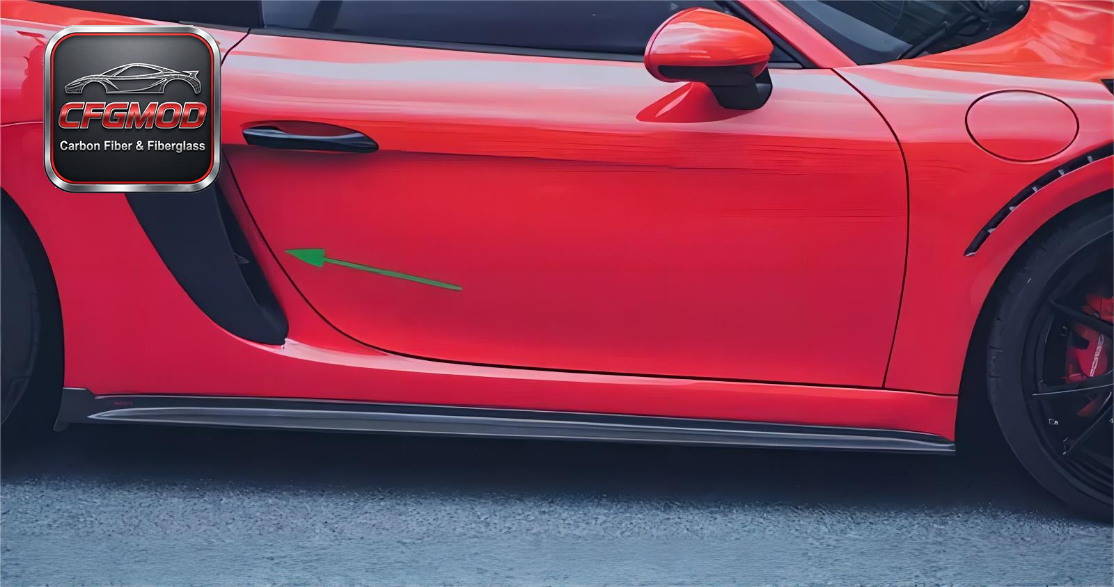 GT4 Style Dry Carbon Fiber Rear Side Vents Air Intakes for Porsche 981 Boxster Cayman Side Quarter Panel Vents Tuning Parts — 4