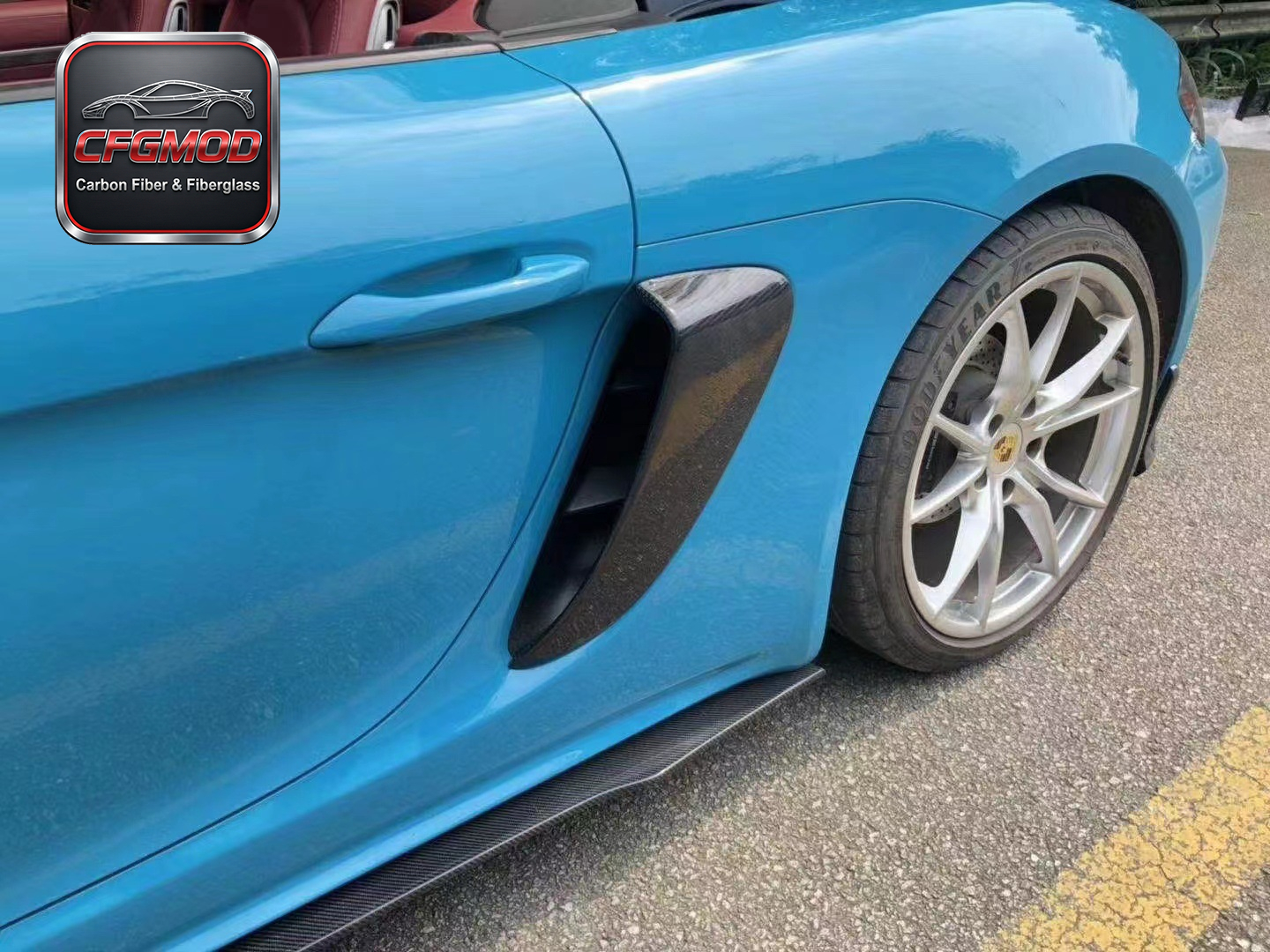 GT4 Style Dry Carbon Fiber Rear Side Vents Air Intakes for Porsche 981 Boxster Cayman Side Quarter Panel Vents Tuning Parts — 6