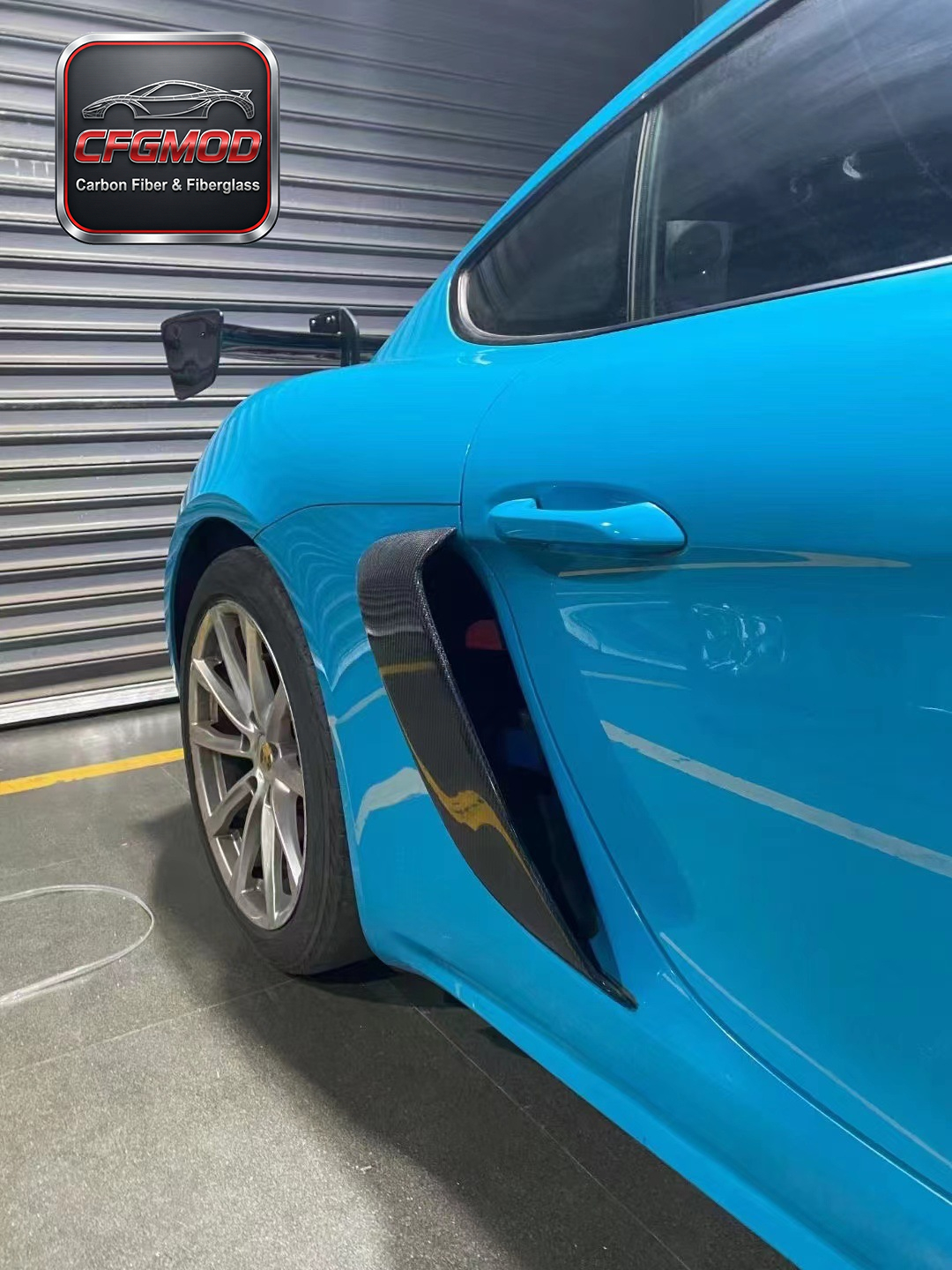 GT4 Style Dry Carbon Fiber Rear Side Vents Air Intakes for Porsche 981 Boxster Cayman Side Quarter Panel Vents Tuning Parts — 7