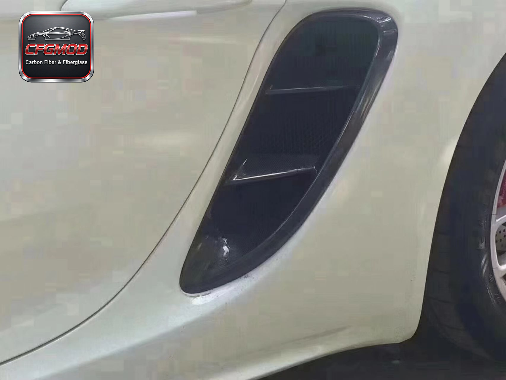 GT4 Style Dry Carbon Fiber Rear Side Vents Air Intakes for Porsche 718 Boxster Cayman Side Quarter Panel Vents Tuning Parts — 5