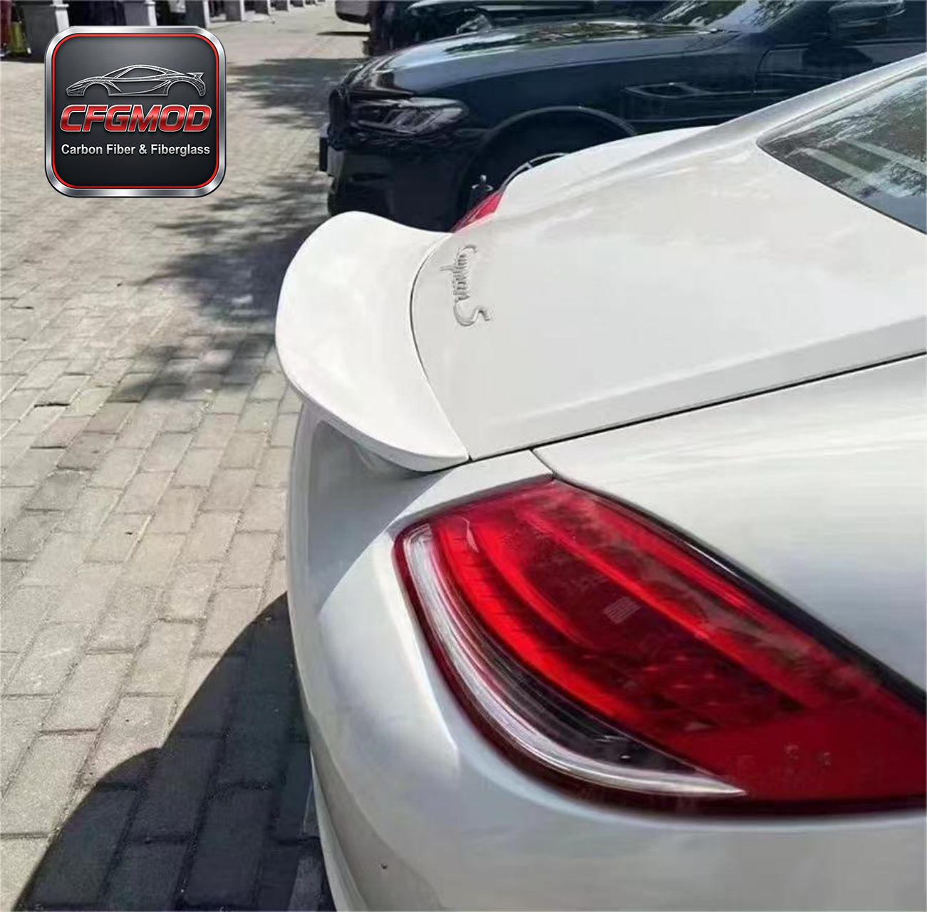 Carbon Fiber Replacement Rear Wing Spoiler for Porsche 987 Boxster Cayman Trunk Decklid Tuning Parts — 4