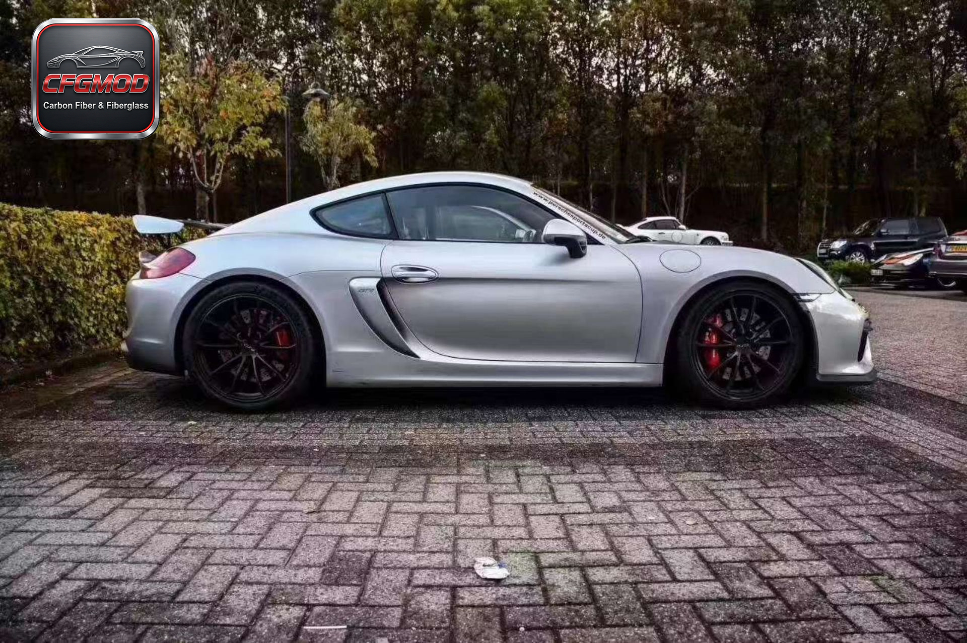 GT4 Style Carbon Fiber and Primer Body Kit Front Bumper Rear Diffuser Wing for Porsche 981 Cayman Boxster Tuning Parts — 5
