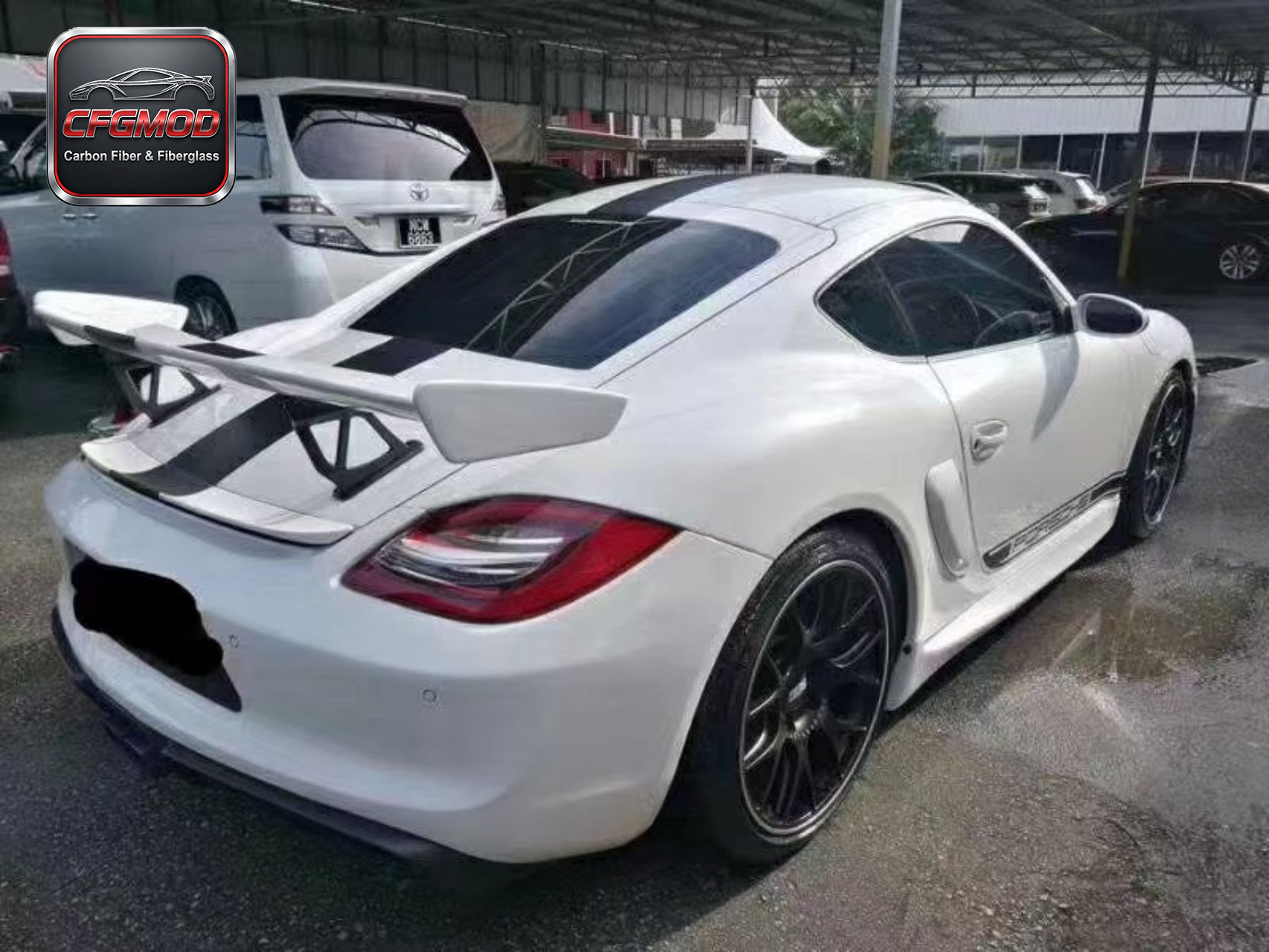 GT4 Style Carbon Fiber and Primer Body Kit Front Bumper Rear Diffuser Wing for Porsche 981 Cayman Boxster Tuning Parts — 7