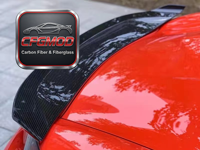 Up-kick Style Dry Carbon Fiber Rear Wing Spoiler Ducktail for Porsche 718 Boxster Cayman Trunk Lip Tuning Parts — 3