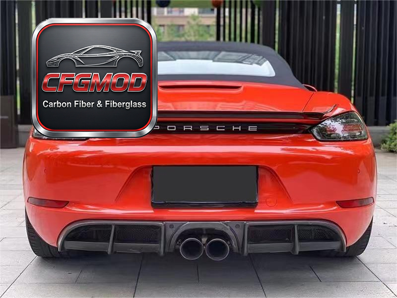 Up-kick Style Dry Carbon Fiber Rear Wing Spoiler Ducktail for Porsche 718 Boxster Cayman Trunk Lip Tuning Parts — 4